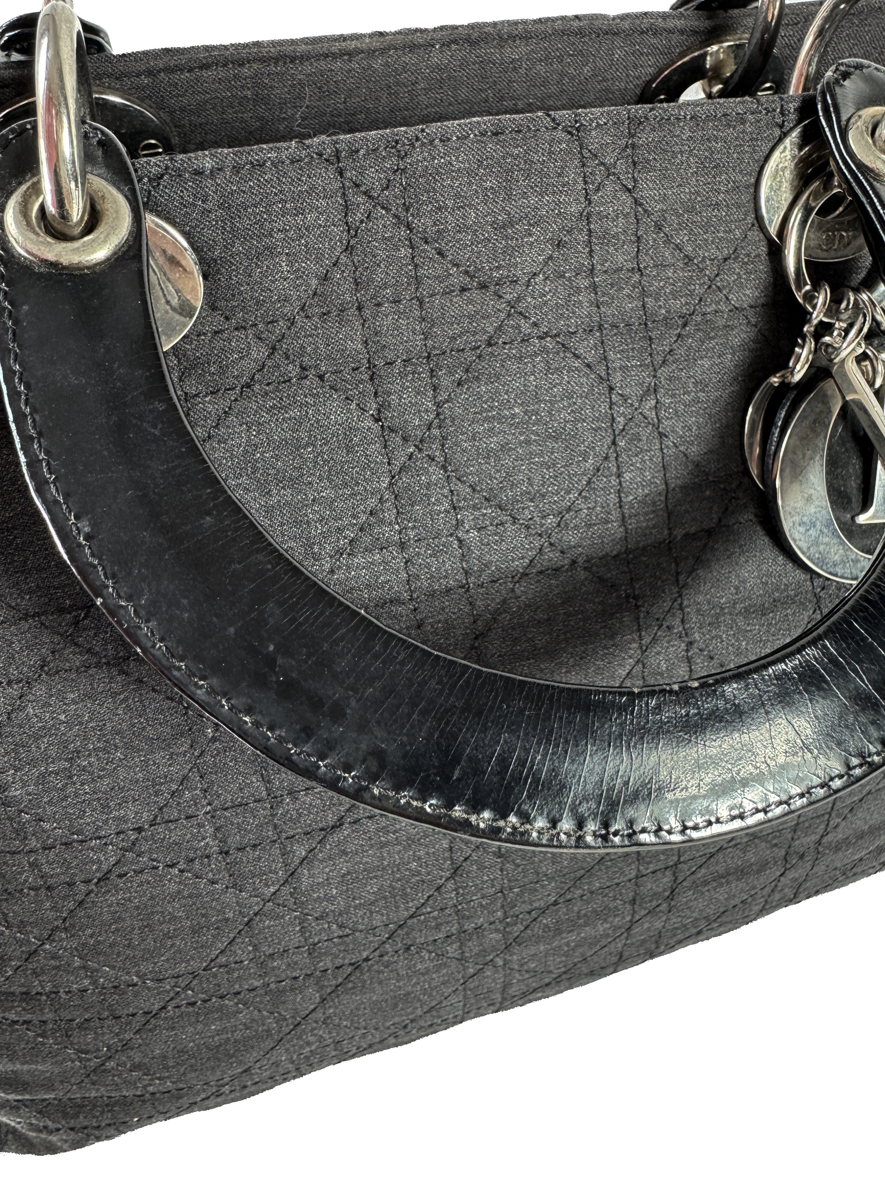 Christian Dior black denim Lady Dior vintage RU 0967