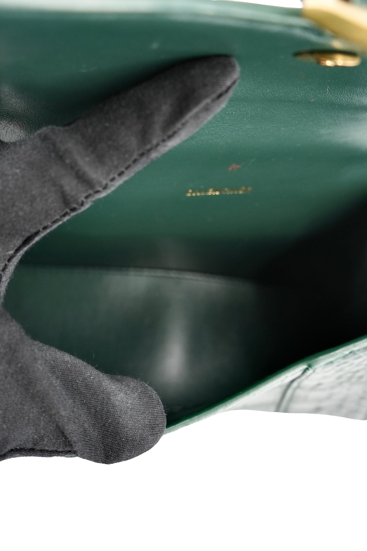 Balenciaga green croc embossed hourglass XS 493075