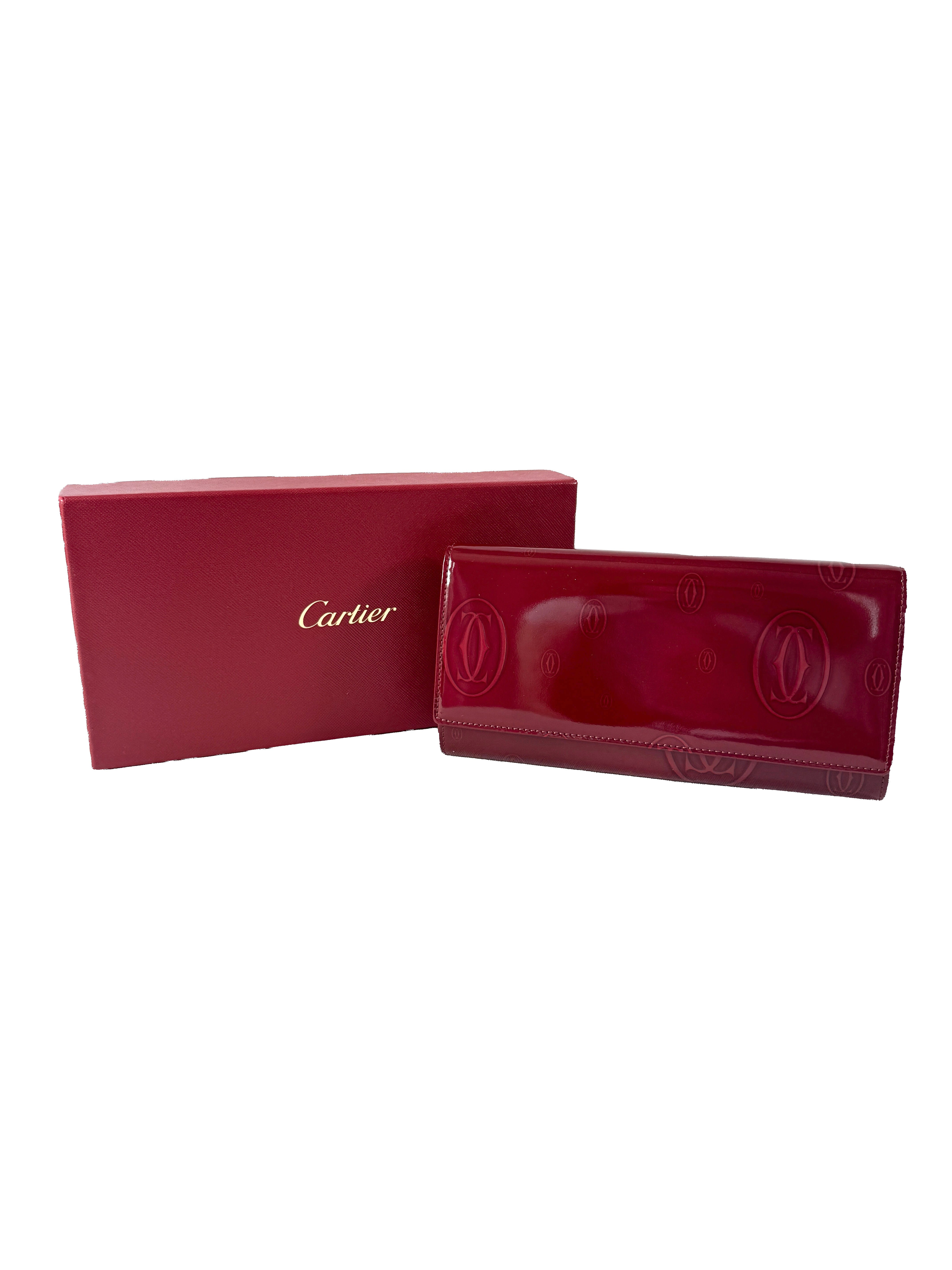 Cartier red patent leather Happy Birthday wallet  FCWE
