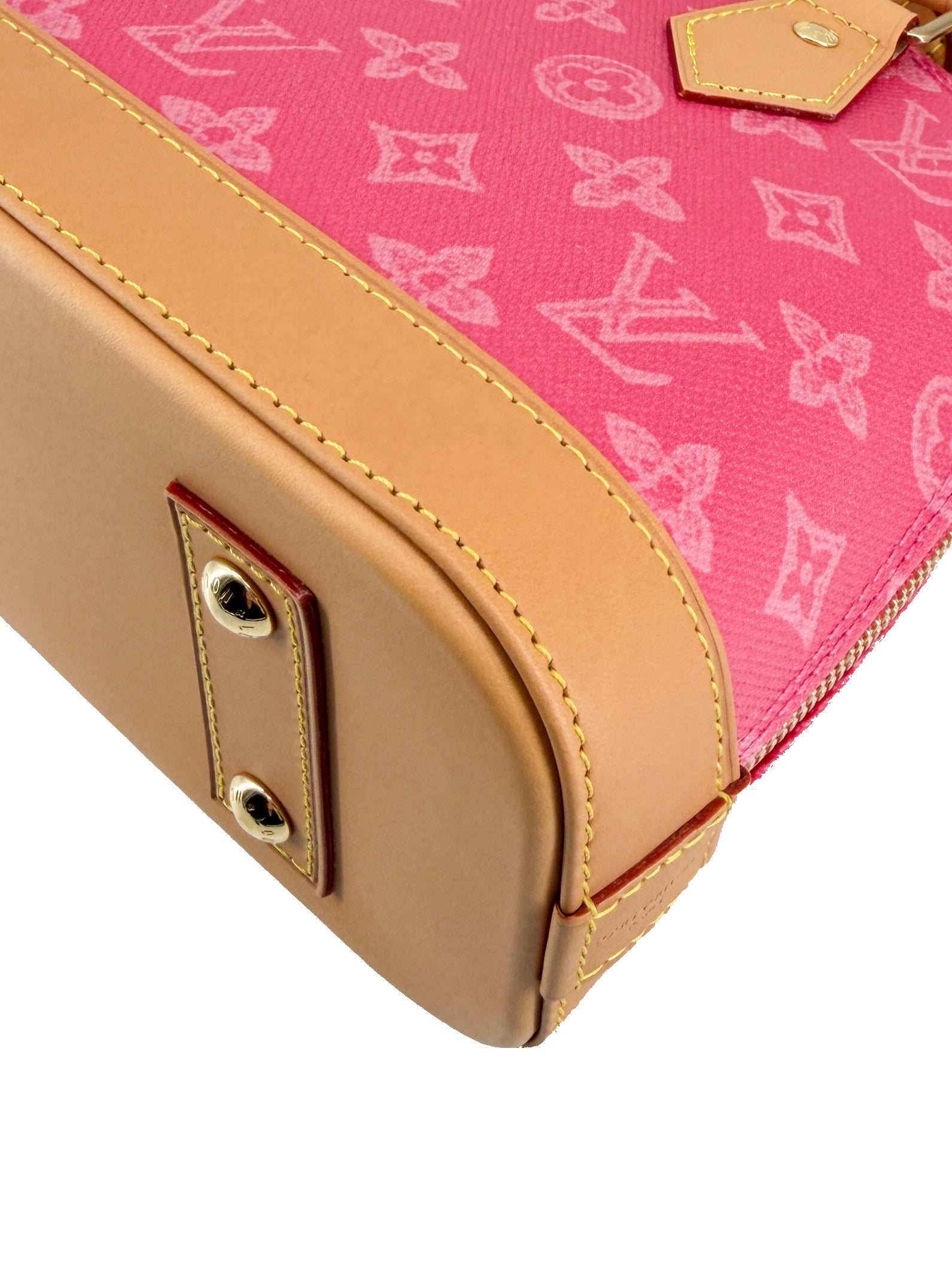 Louis Vuitton monogram Origine Alma BB rose ruban NFC