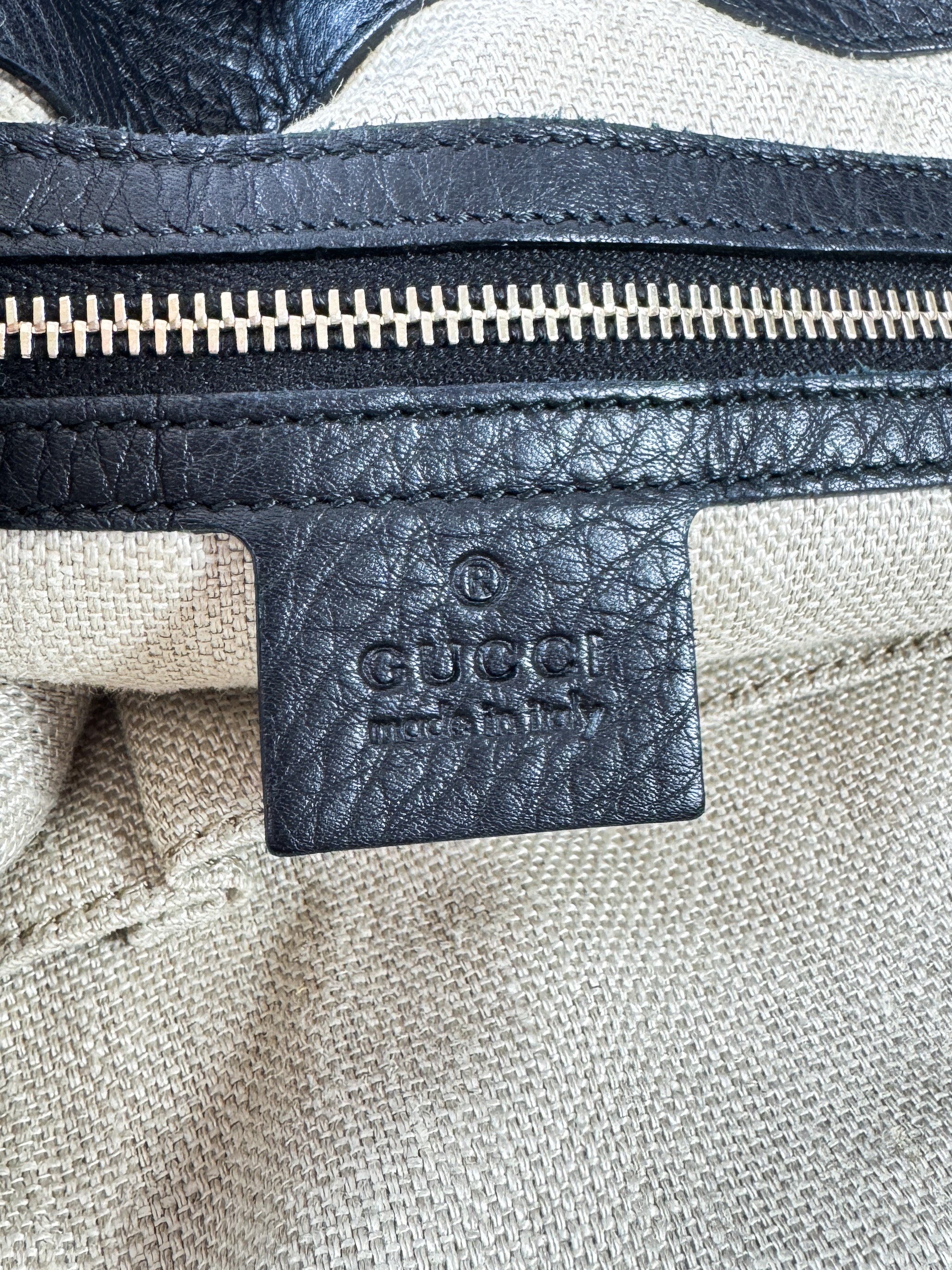 Gucci black leather horsebit Greenwich bag 257051502752