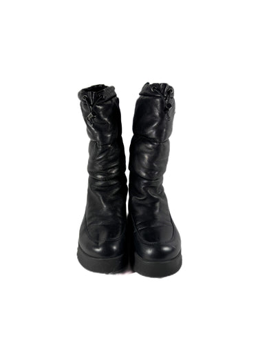 Prada black leather padded Moon boots size 37.5 **as is**