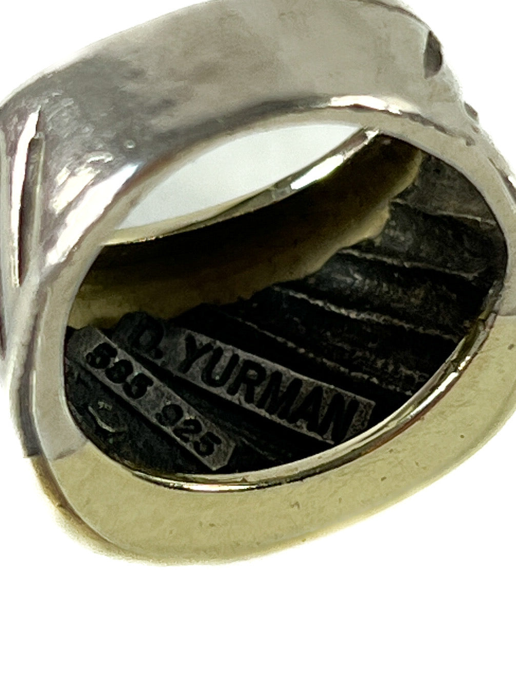 David Yurman sterling silver & gold cigar band ring