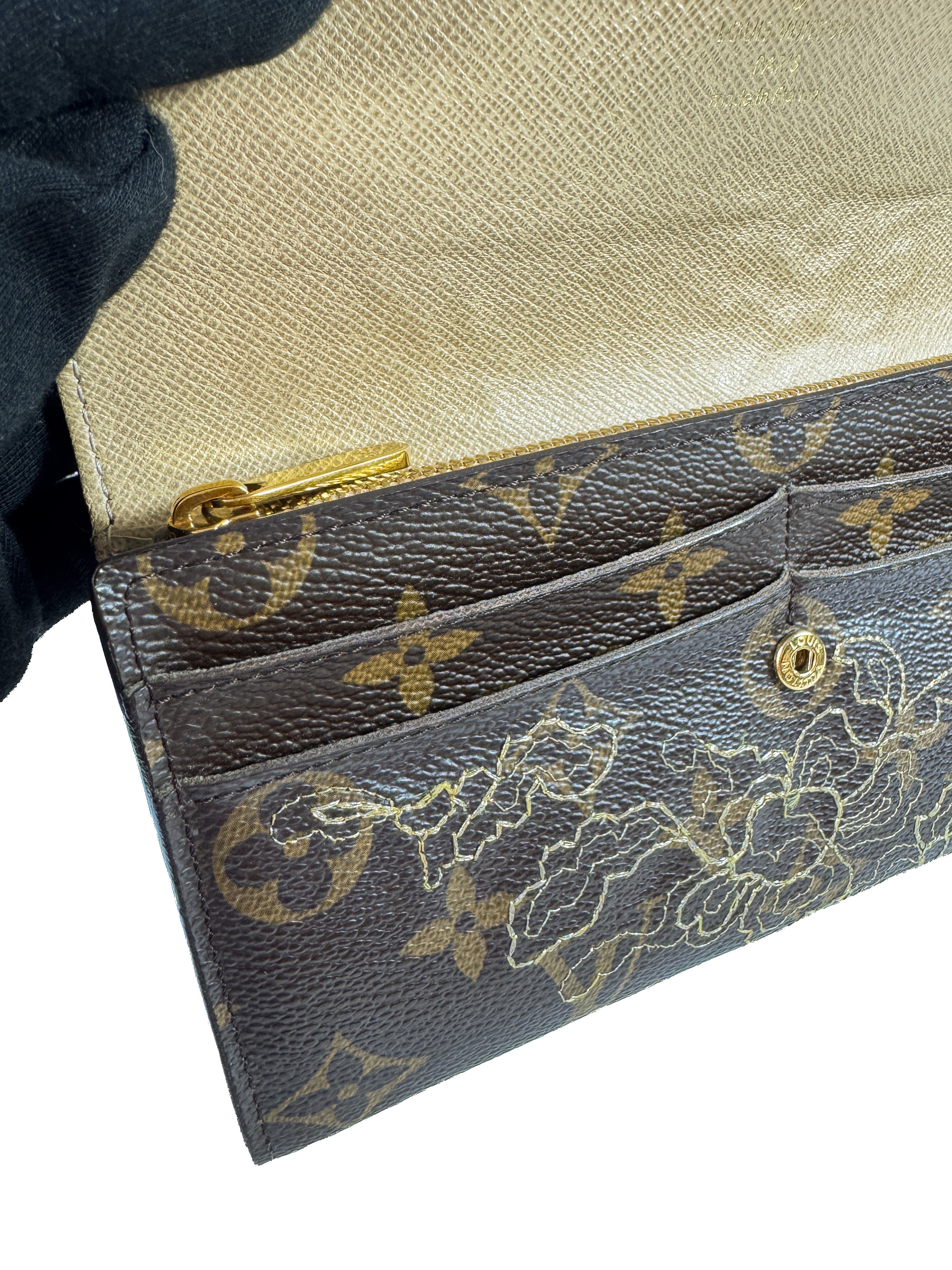 Louis Vuitton Monogram Dentelle Sarah Wallet Gold MI0087