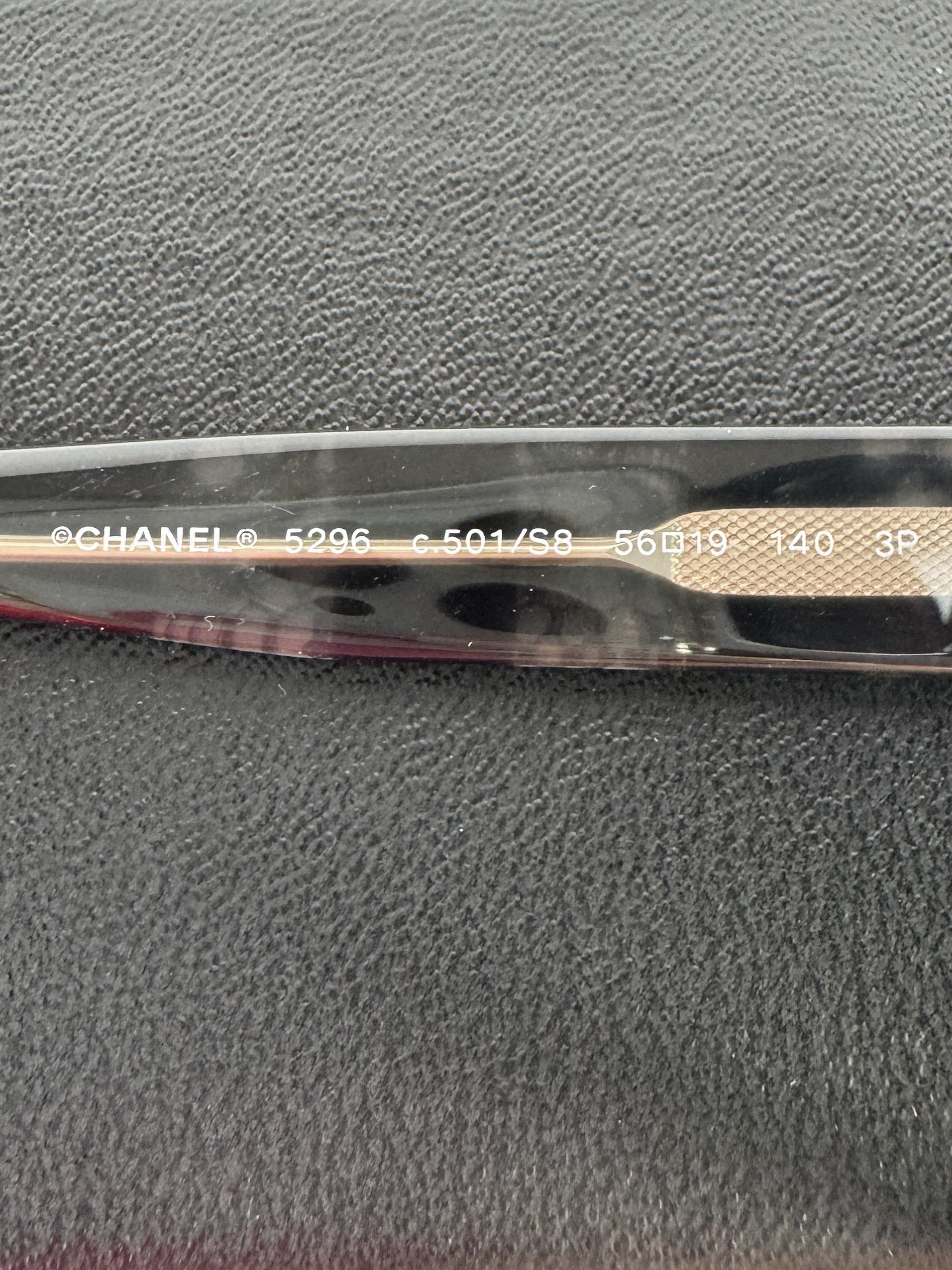 Chanel black lace effect sunglasses 5296