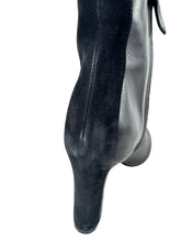 Hermès black leather suede heeled boots size 39 BOX