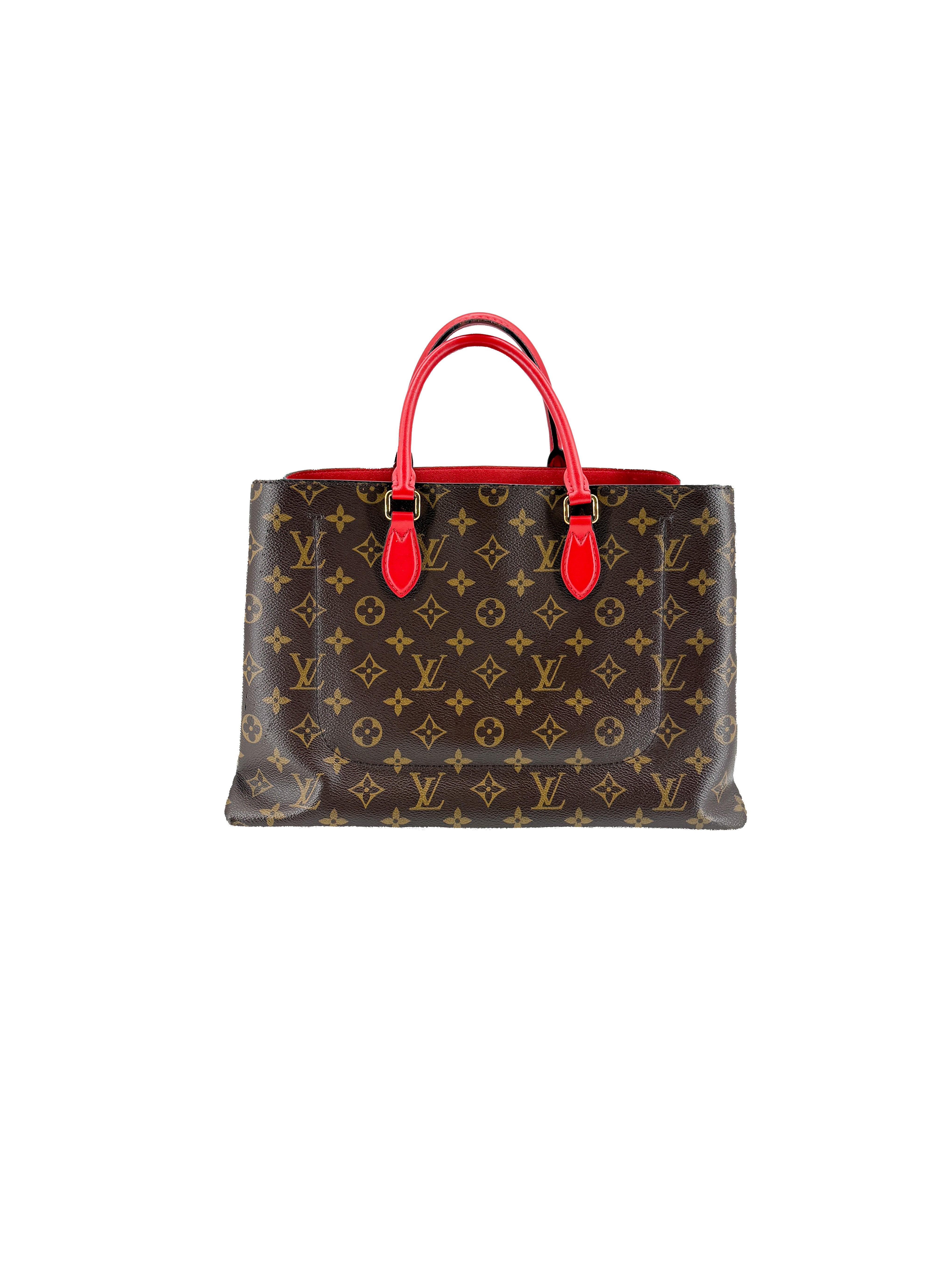 Louis Vuitton monogram red Flower tote SD1179