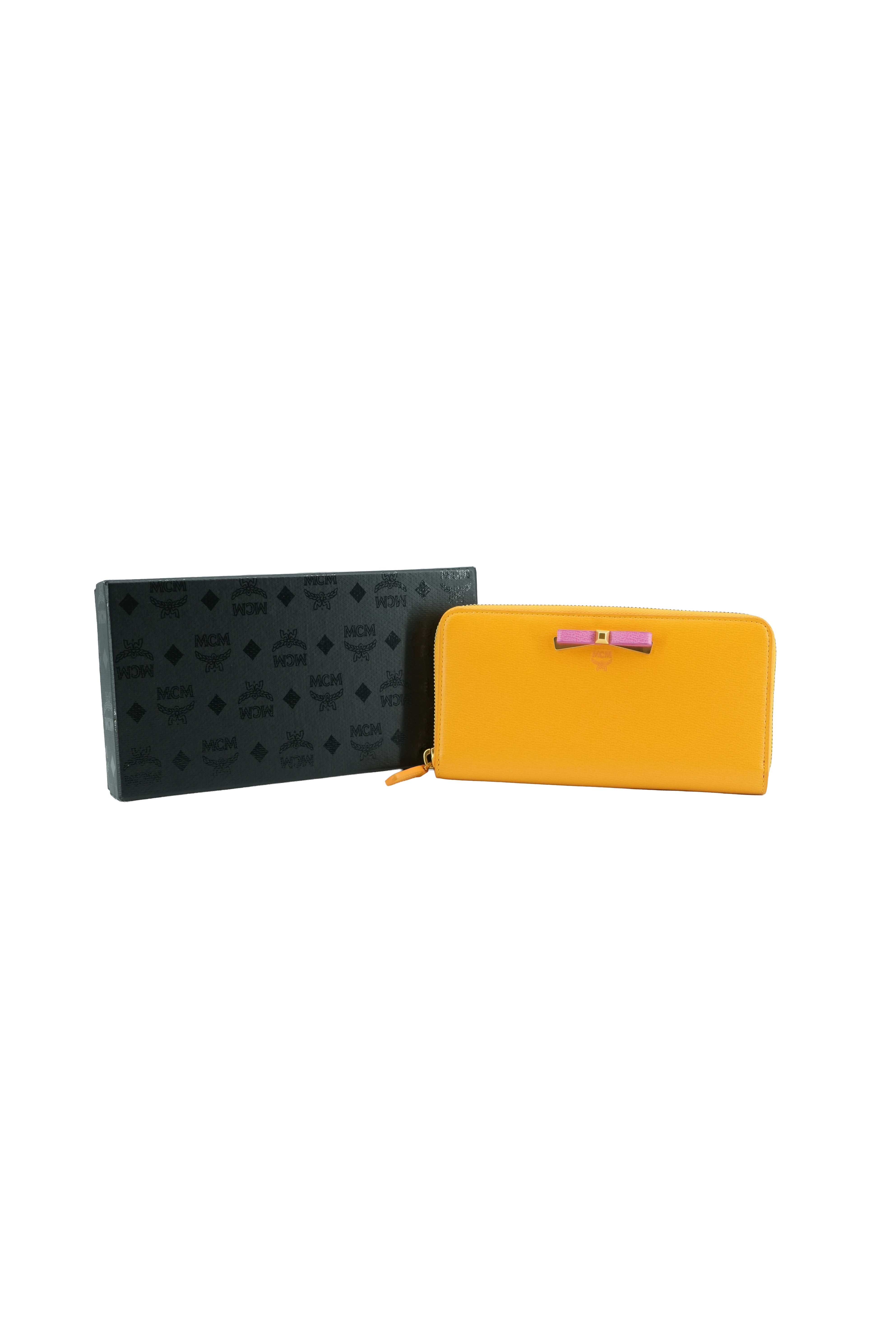 MCM yellow Mina long wallet BOX