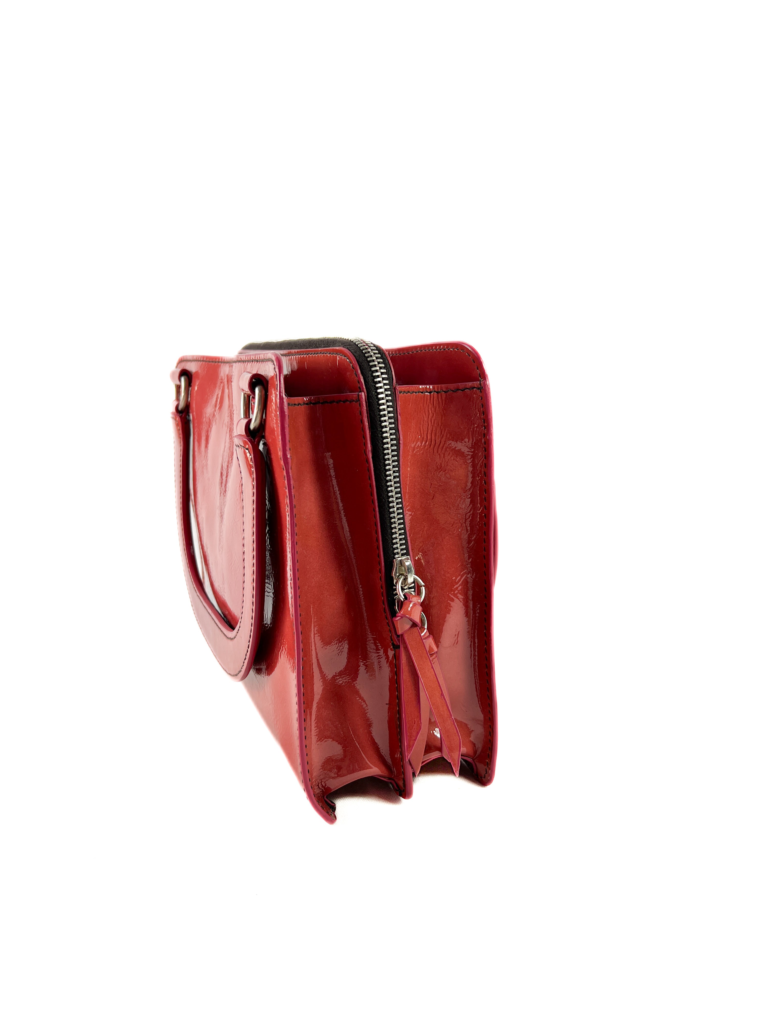 Miu Miu coral patent leather top handle bag (Fall 2003 RTW)