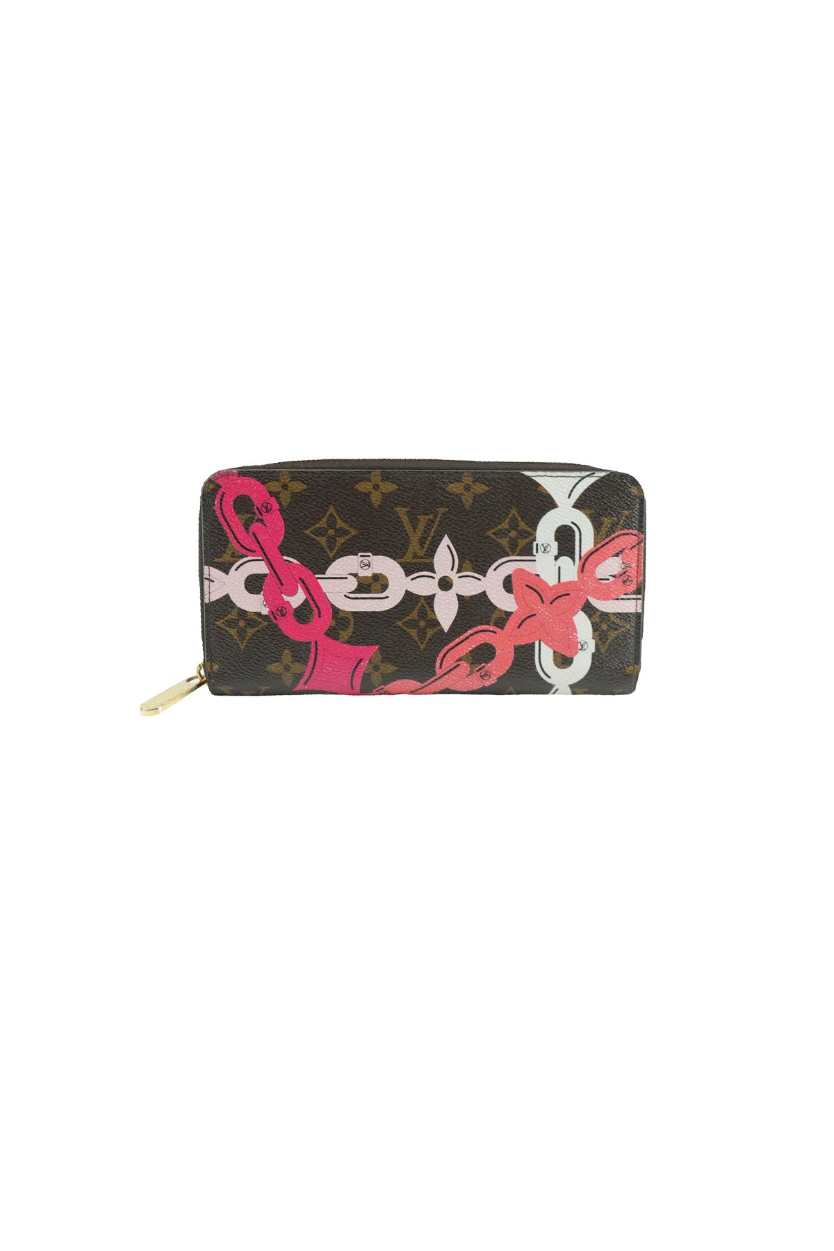Louis Vuitton monogram Chain flower zippy wallet CA1136