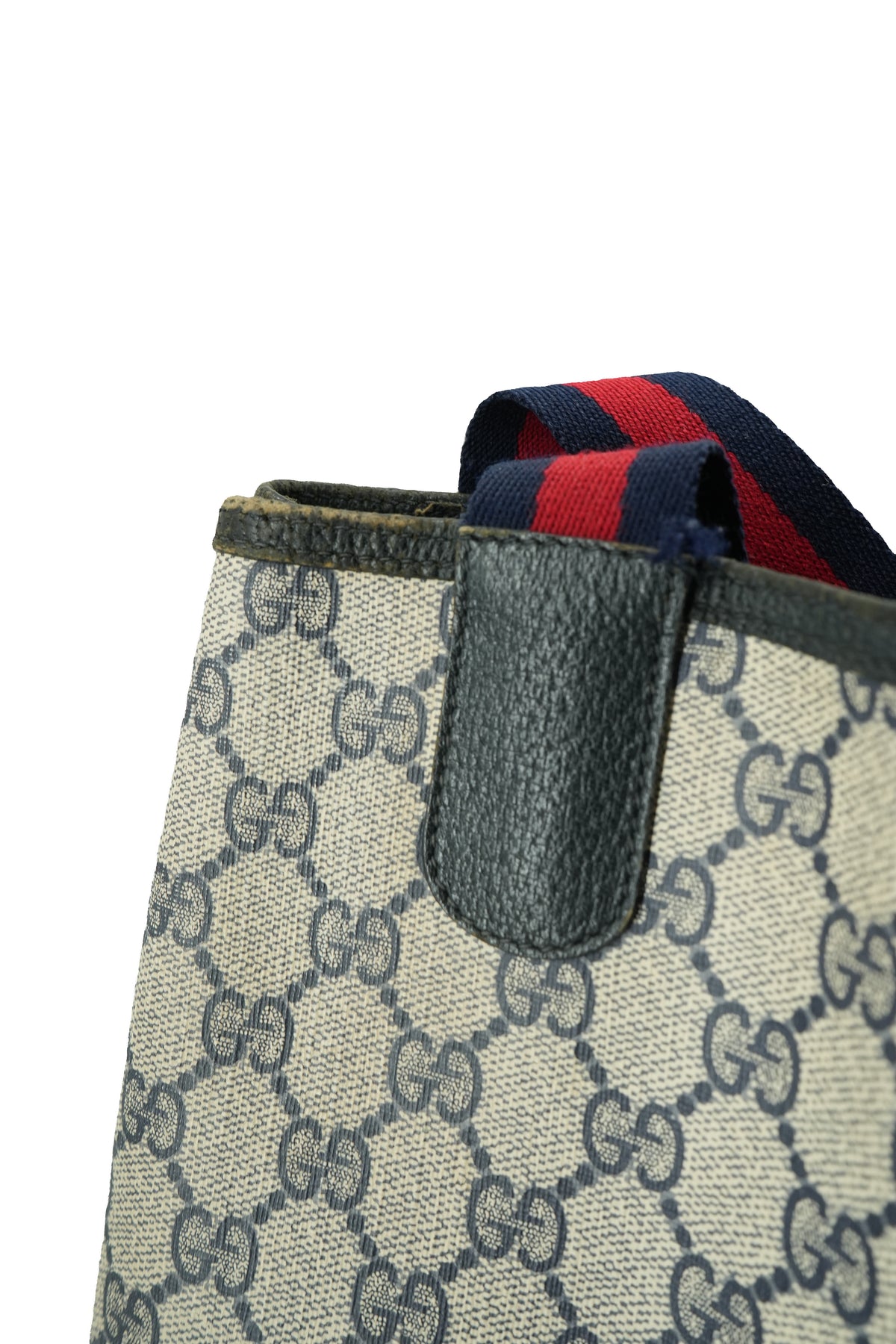 Gucci navy monogram vintage GG tote 89.02.003