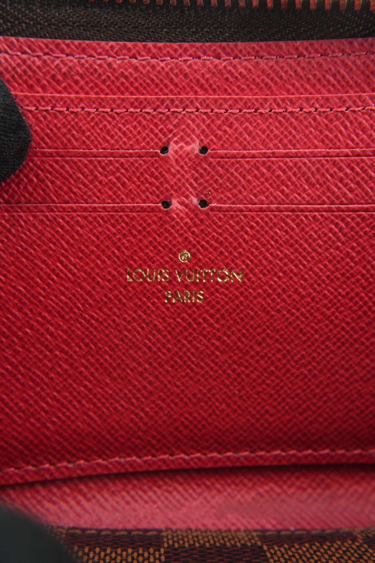 Louis Vuitton damier ebene Clemence wallet red SD3230