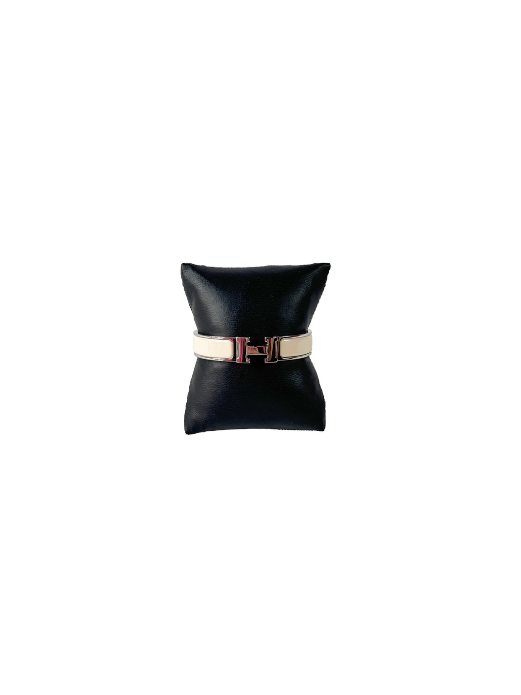 Hermès silver/beige Clic H bracelet ST1201