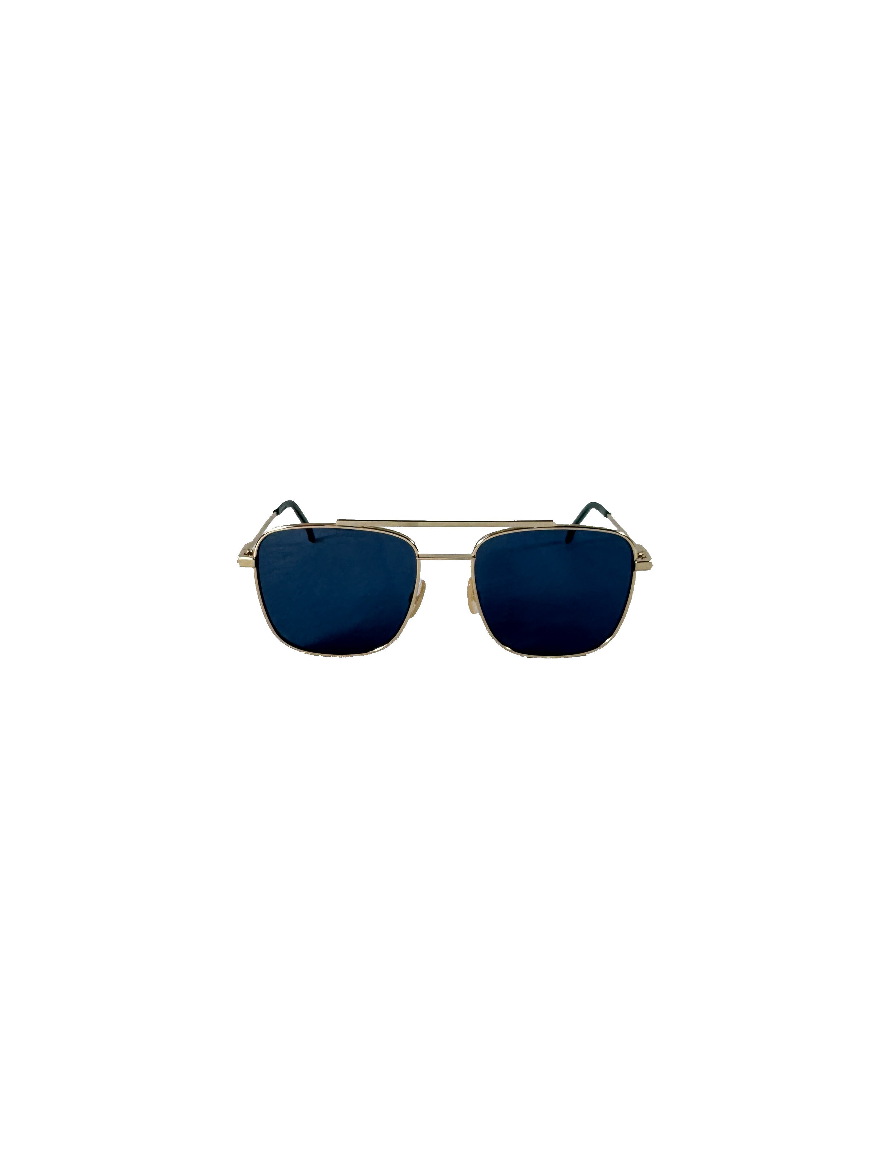 Fendi gold tone/teal aviator sunglasses UBZ14A56PO