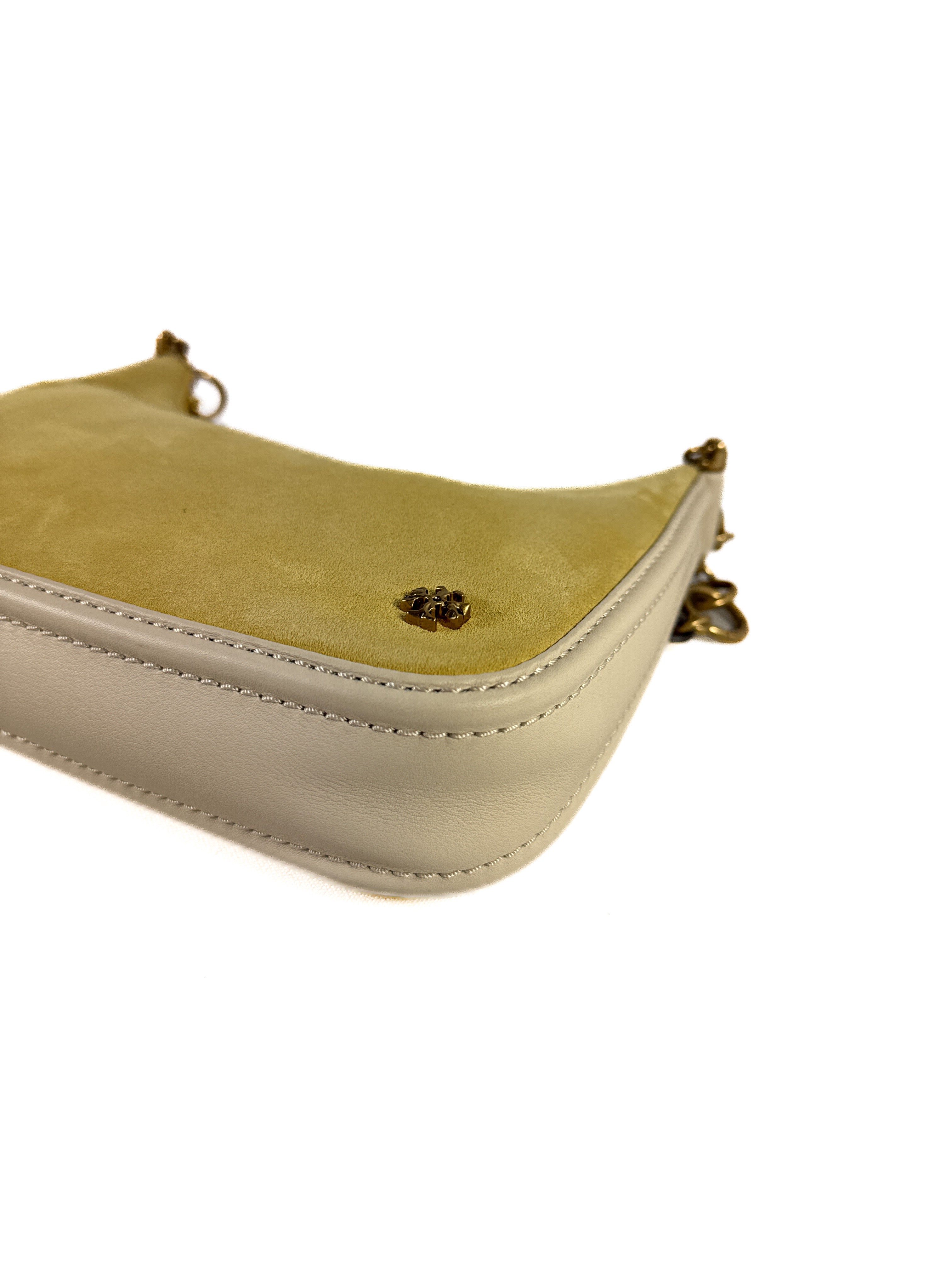 Tory Burch yellow suede 151 mercer bag