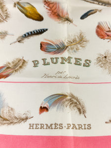 Hermès vintage 1980s Plumes 90cm silk scarf