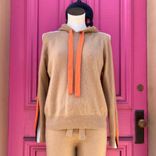 Brodie brown blue pink striped cashmere pullover size L