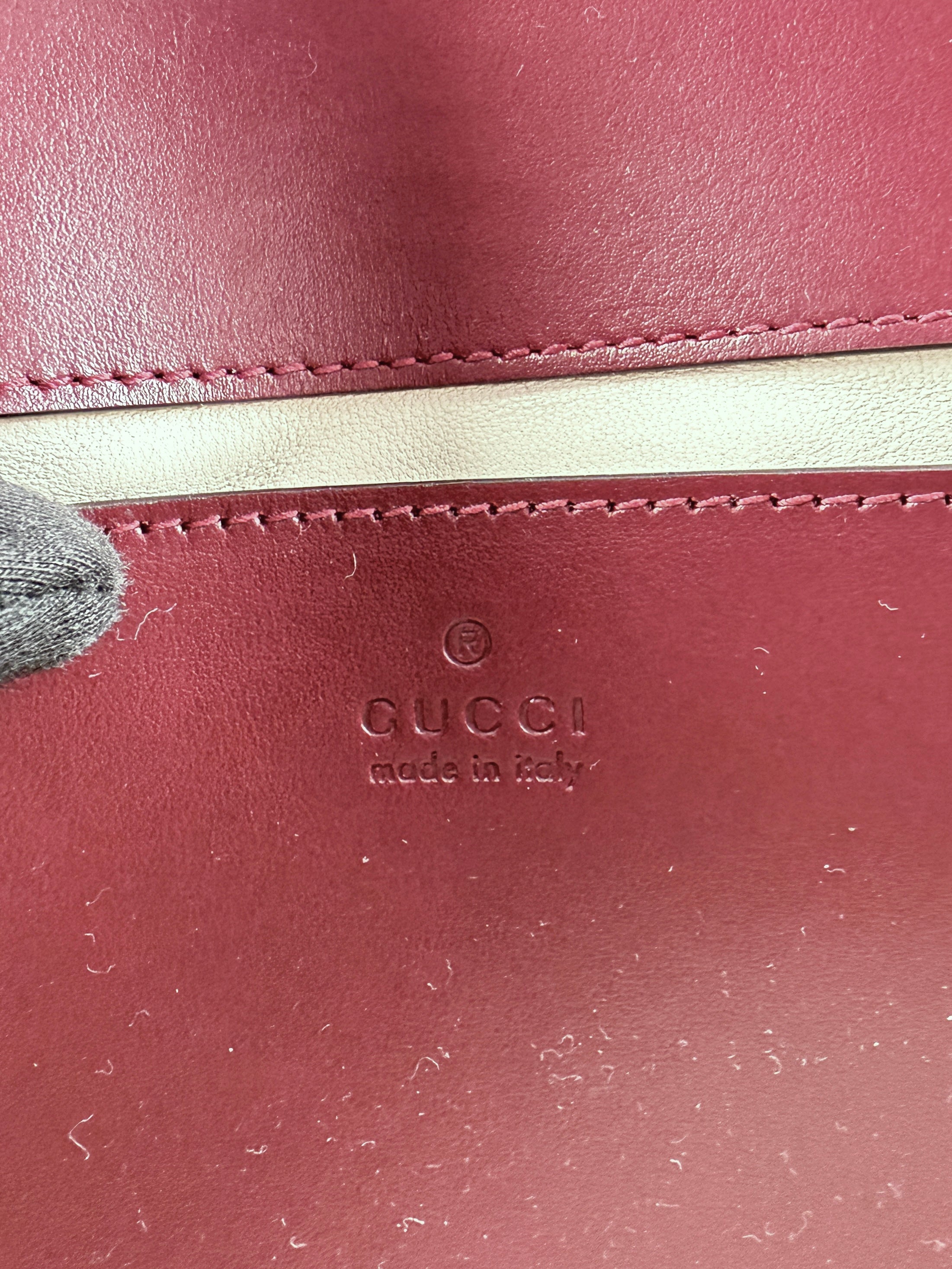 Gucci burgundy small Marmont shoulder bag 446744-650815