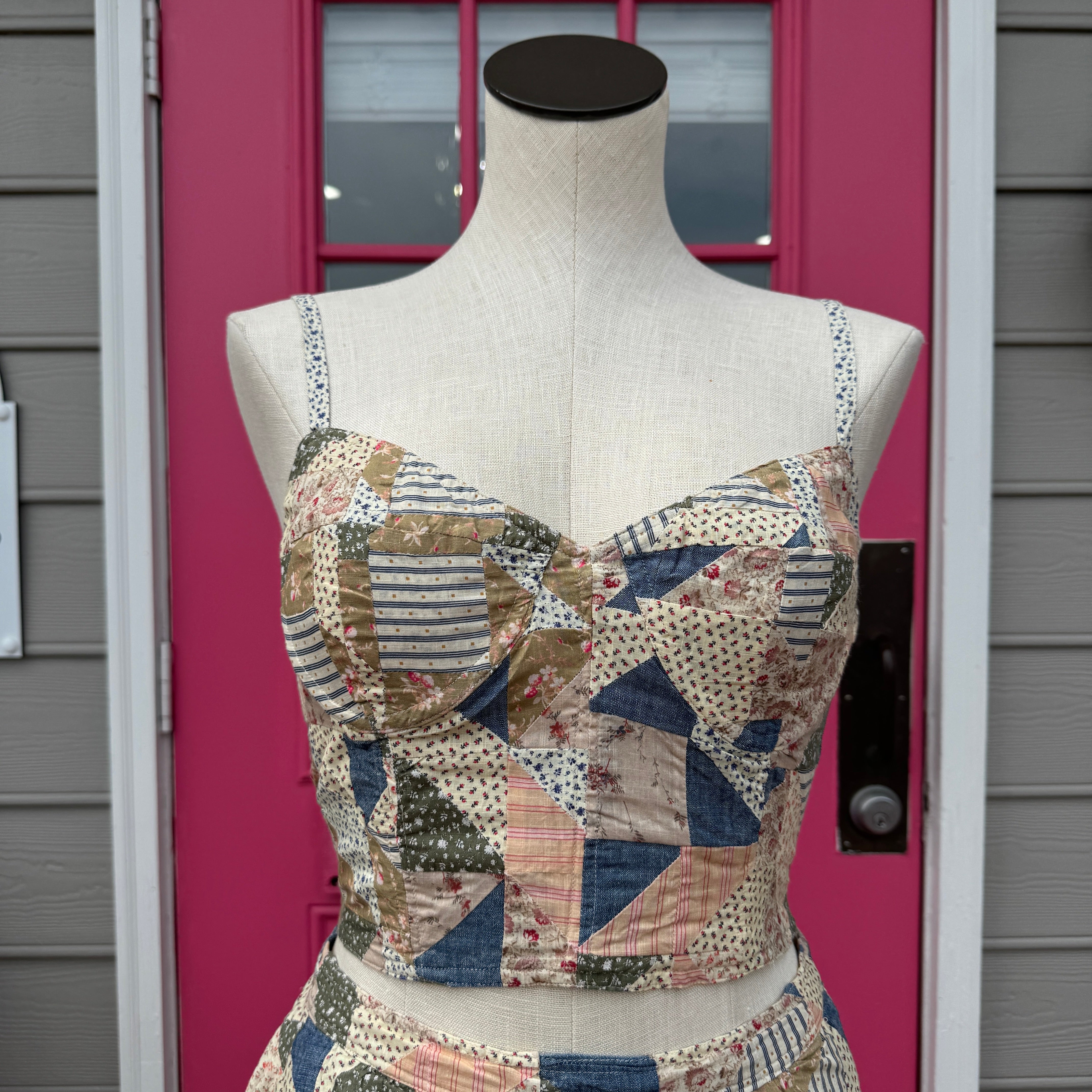 Polo Ralph Lauren multicolor patchwork cropped tank size 2 NWT