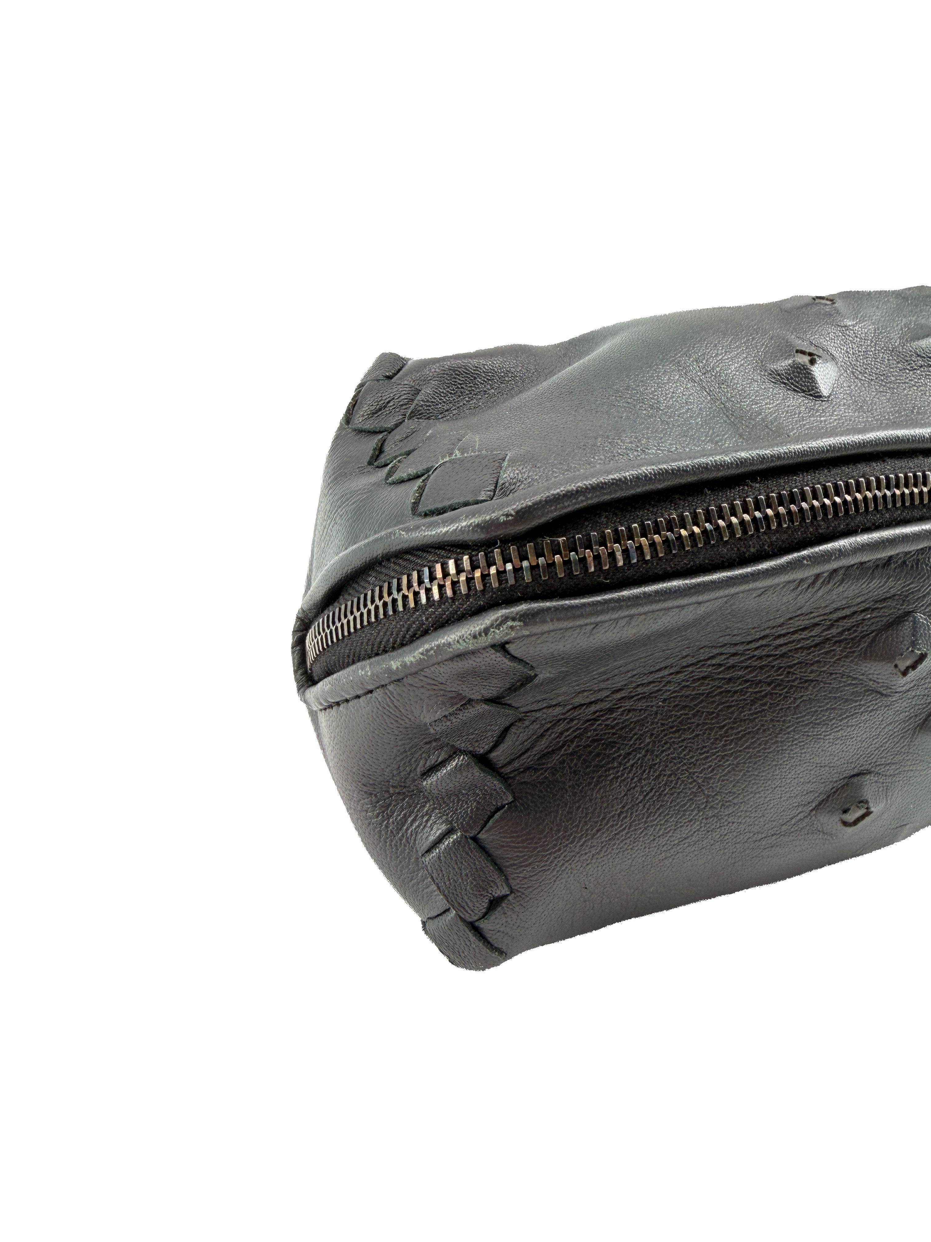 Bottega Veneta black leather studded wristlet B009743100