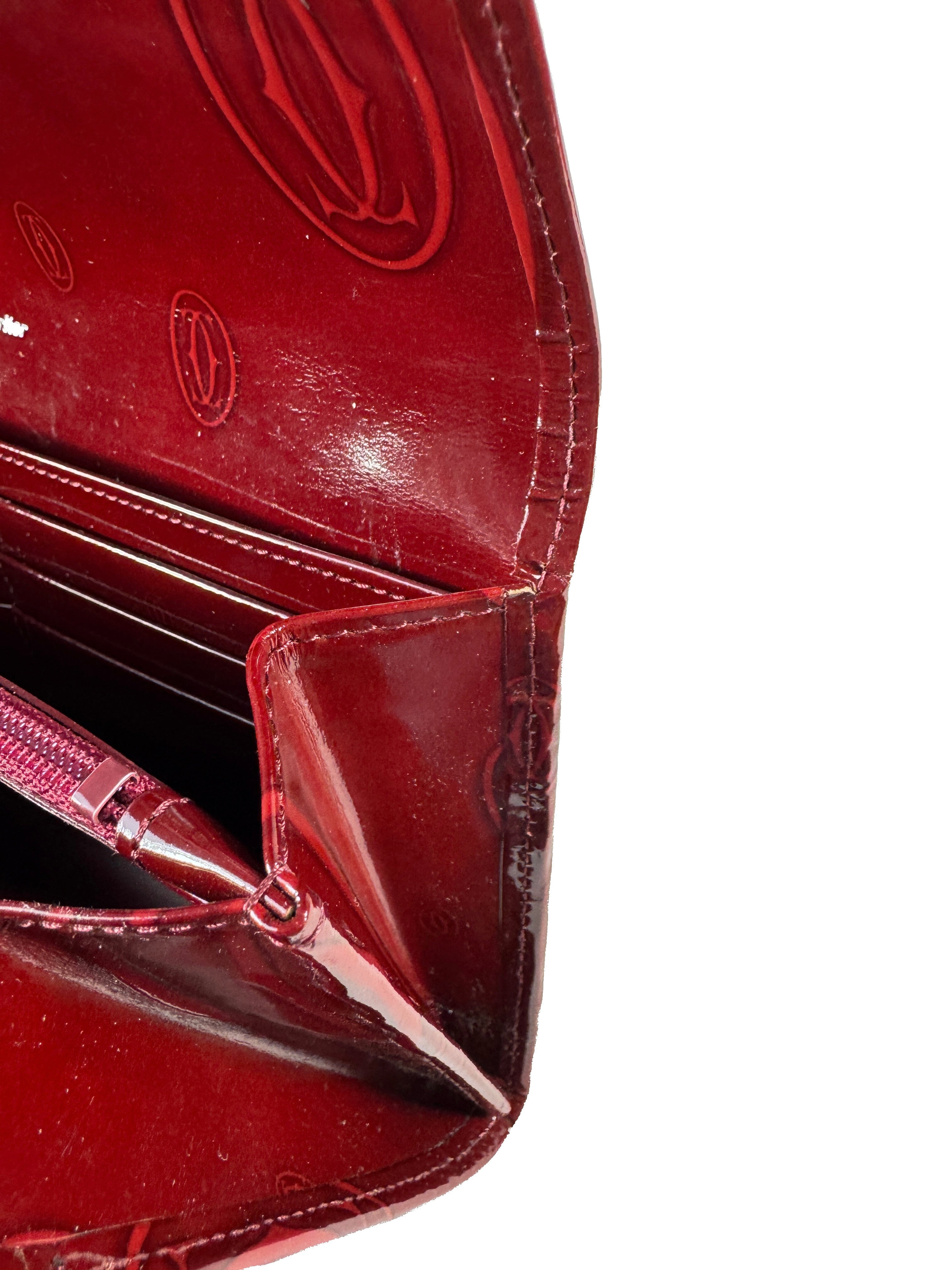 Cartier red patent leather Happy Birthday wallet  FCWE