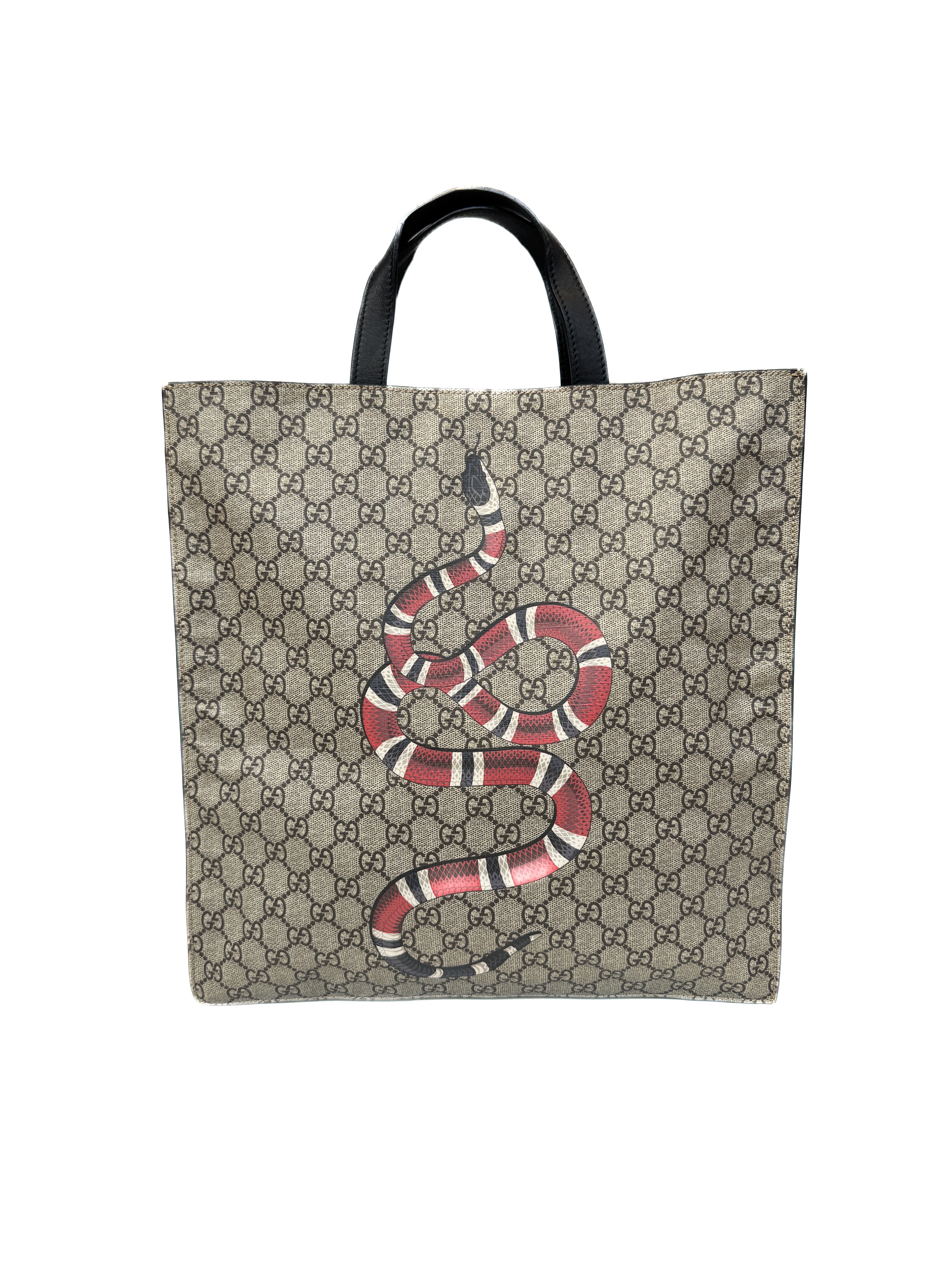 Gucci GG supreme king snake tote 467891
