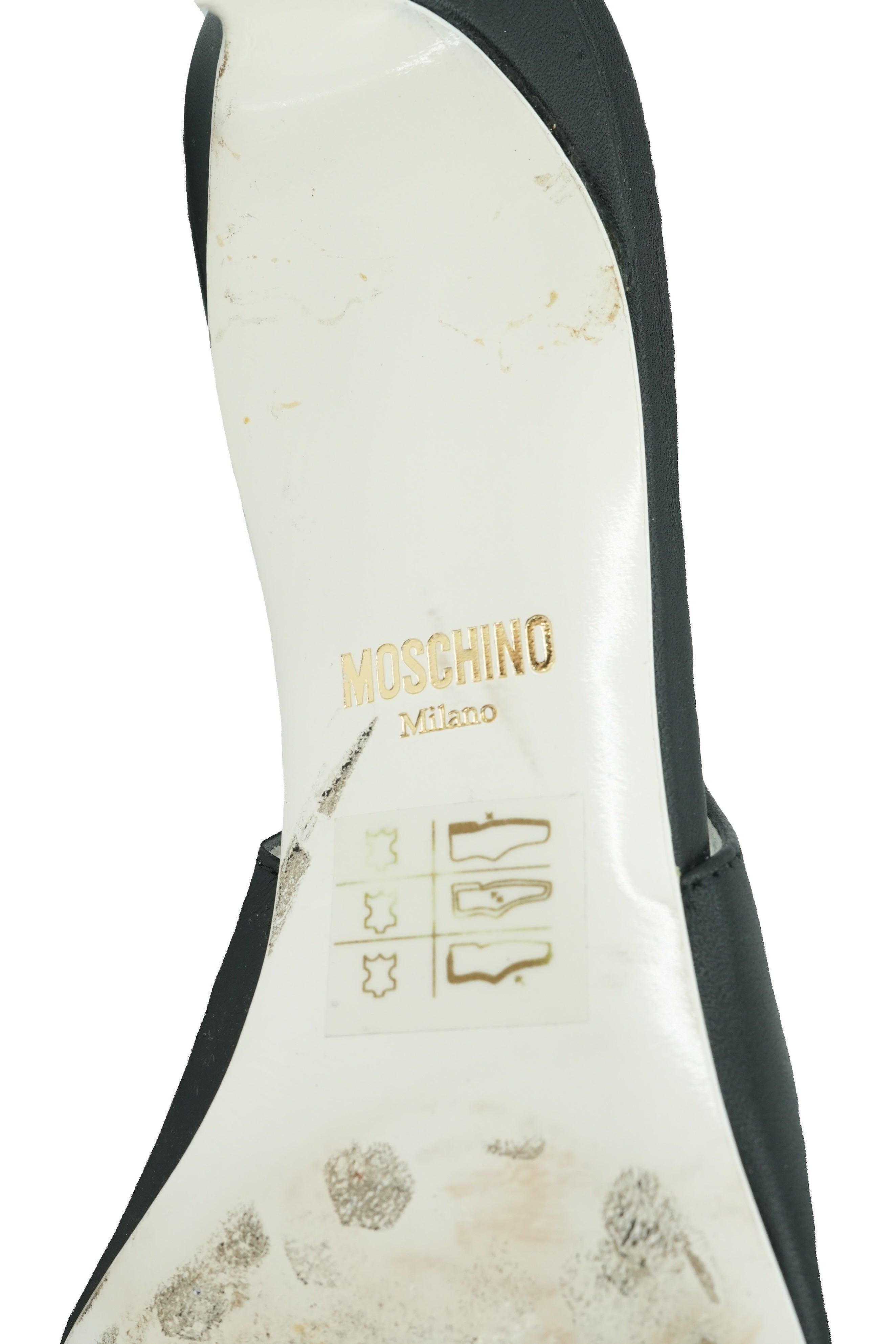 Moschino black logo slingback pumps size 38