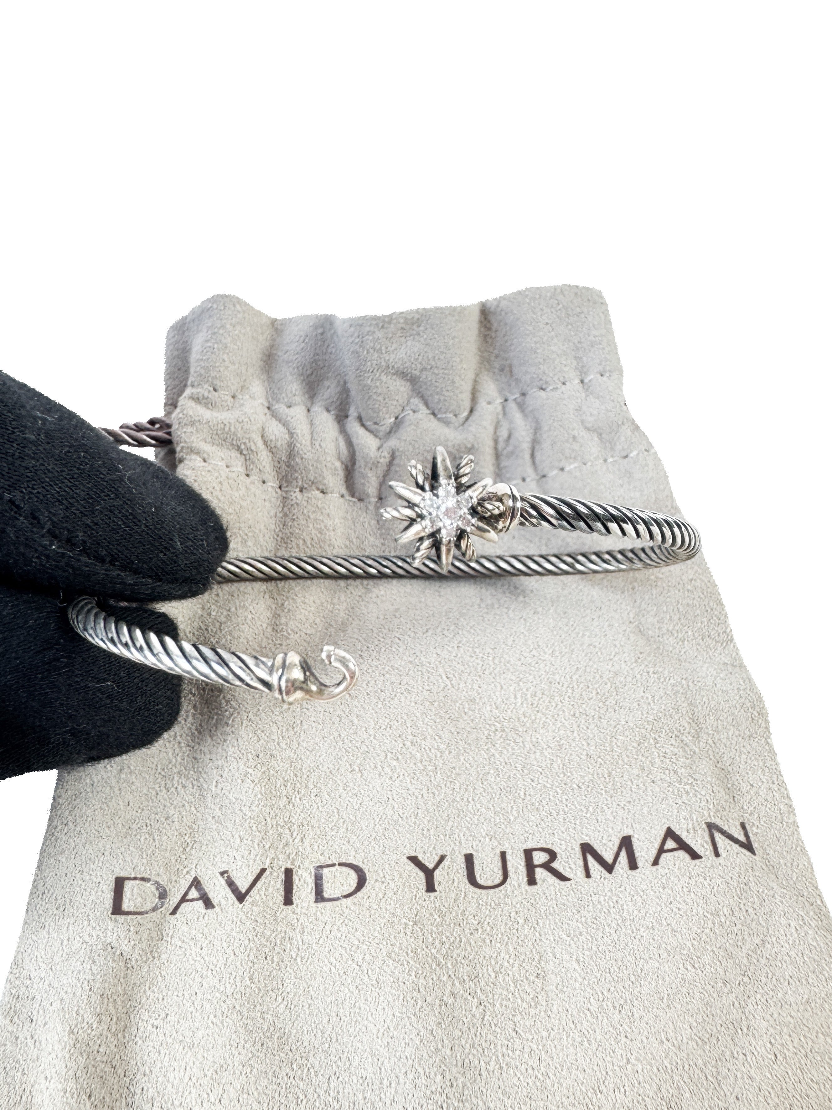 David Yurman sterling silver & diamond Starburst station bangle