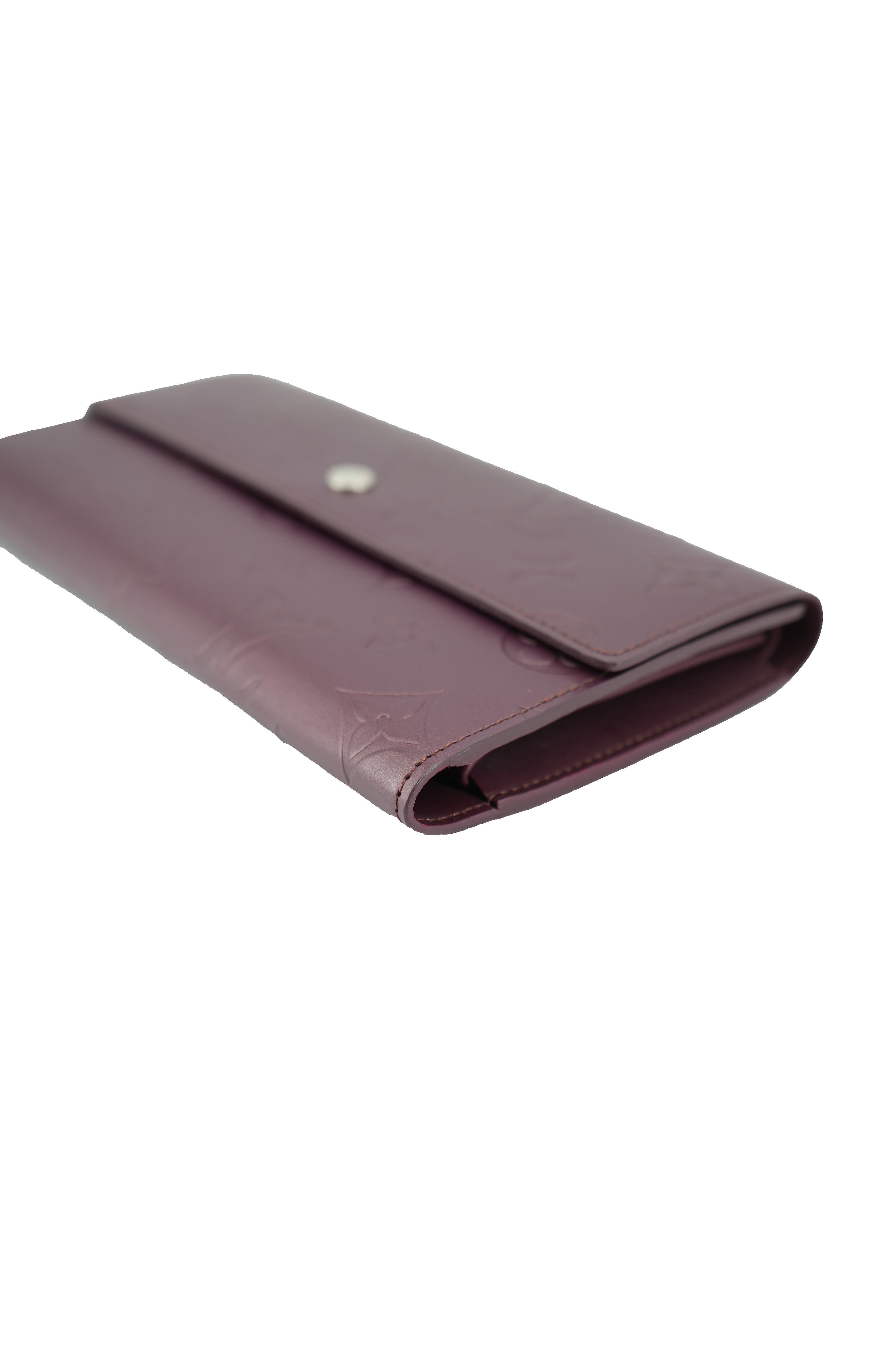 Louis Vuitton burgundy matte vernis Sarah wallet TH0072