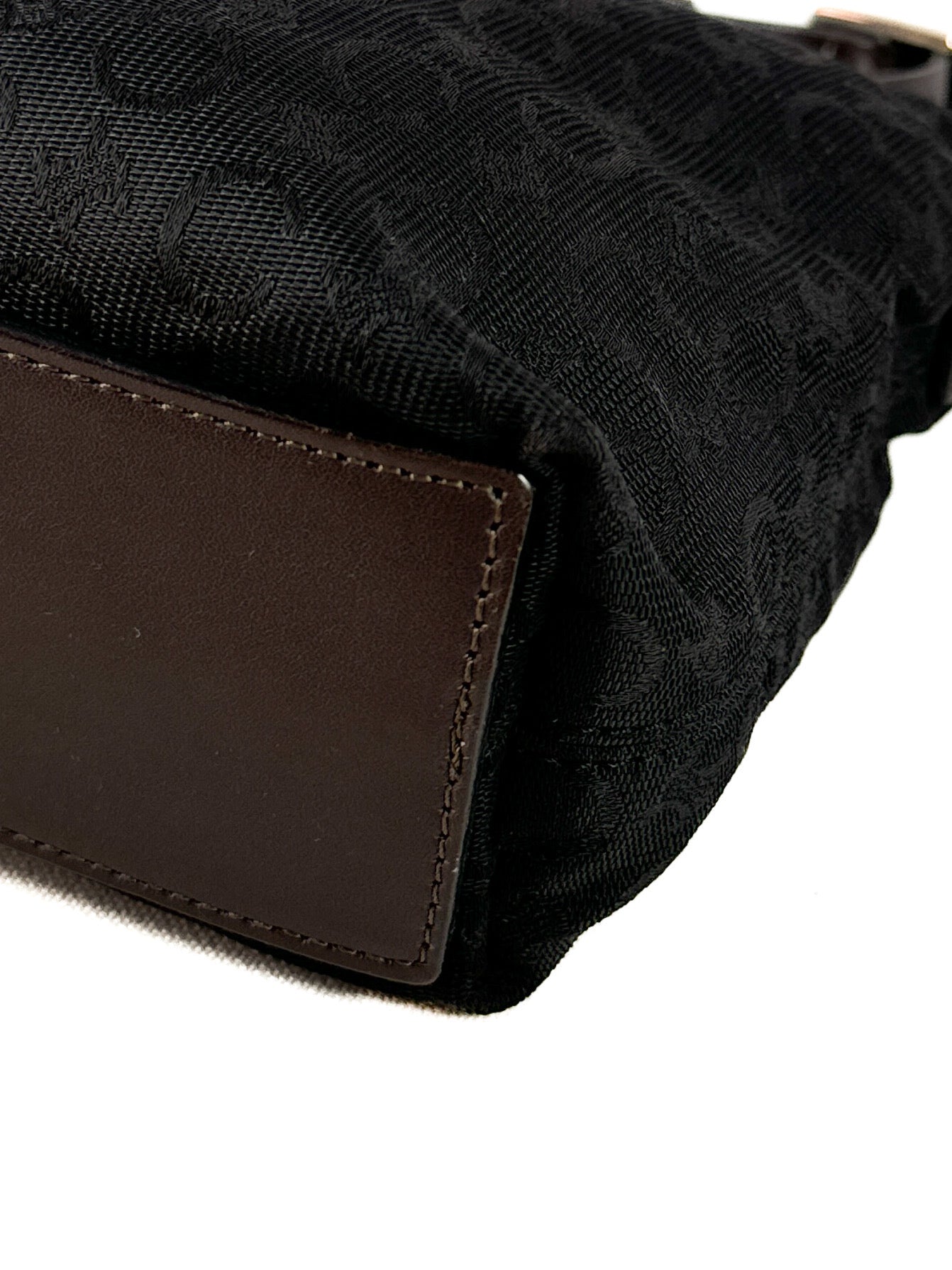 Celine black & brown vintage nylon leather Macadam Blason crossbody MC00/1