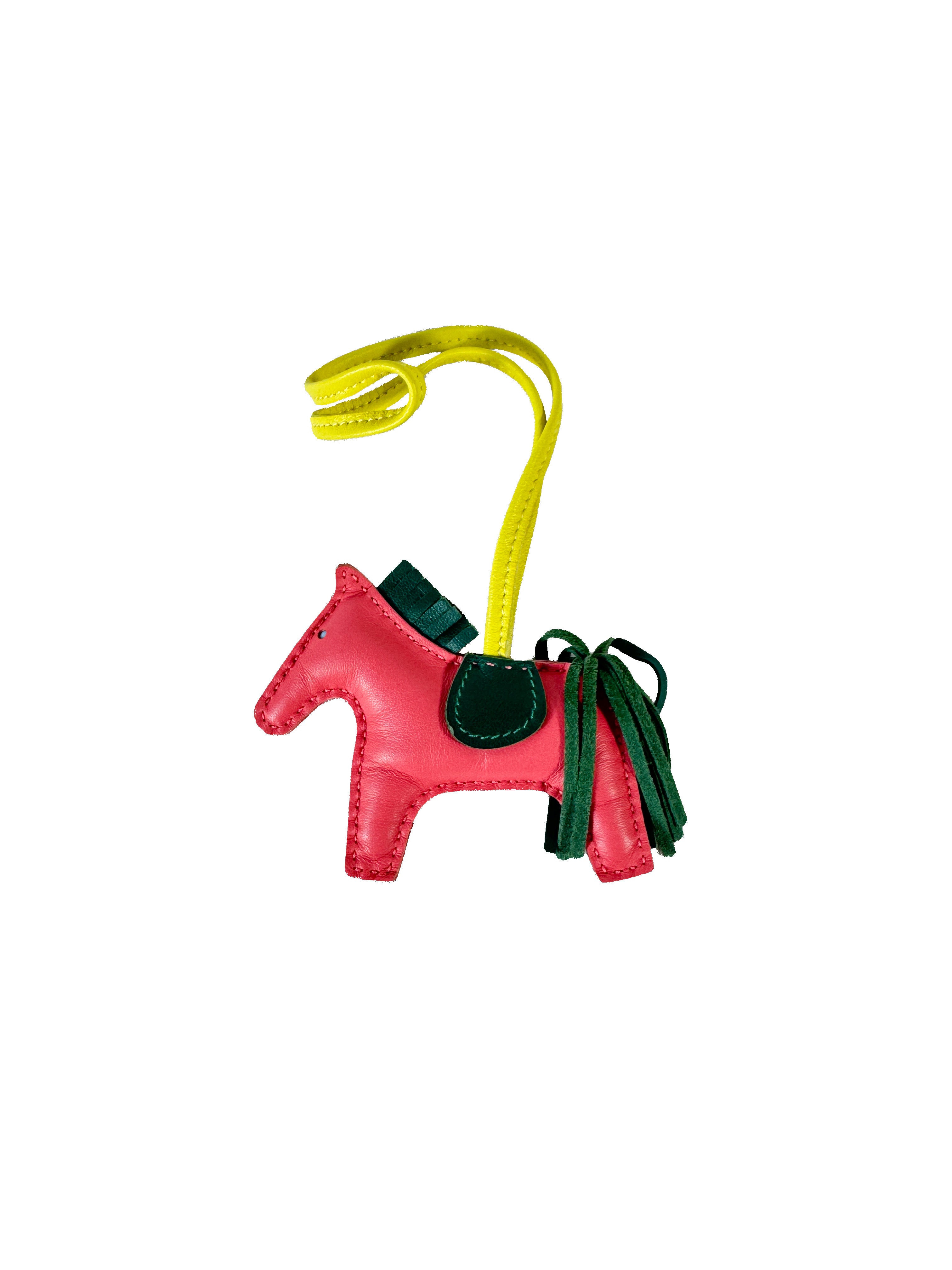 Hermès pink, green, yellow Rodeo bag charm A