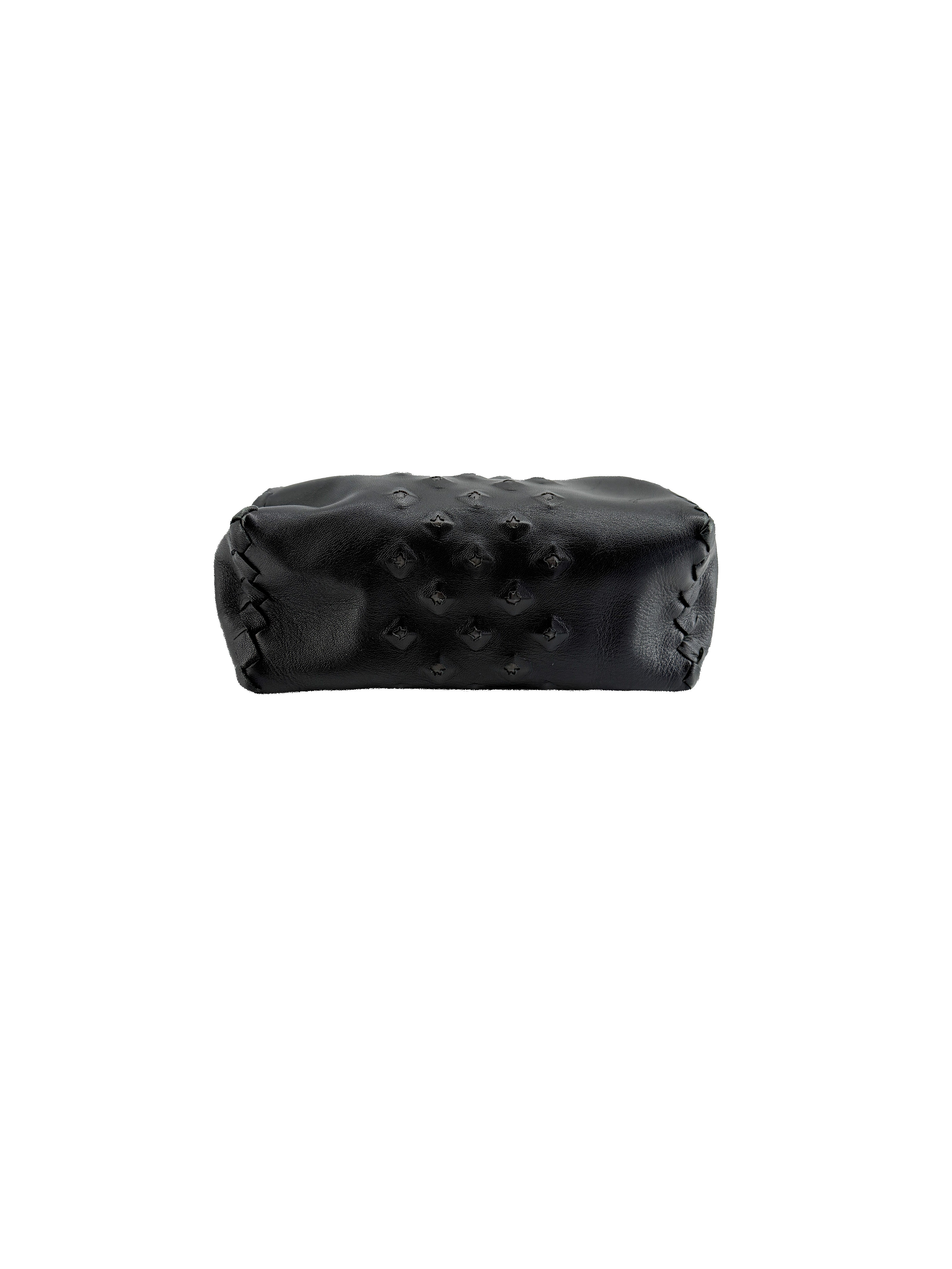 Bottega Veneta black leather studded wristlet B009743100