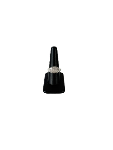 David Yurman sterling silver oval pavé diamond ring