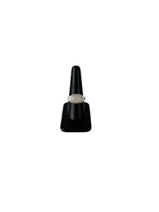 David Yurman sterling silver oval pavé diamond ring
