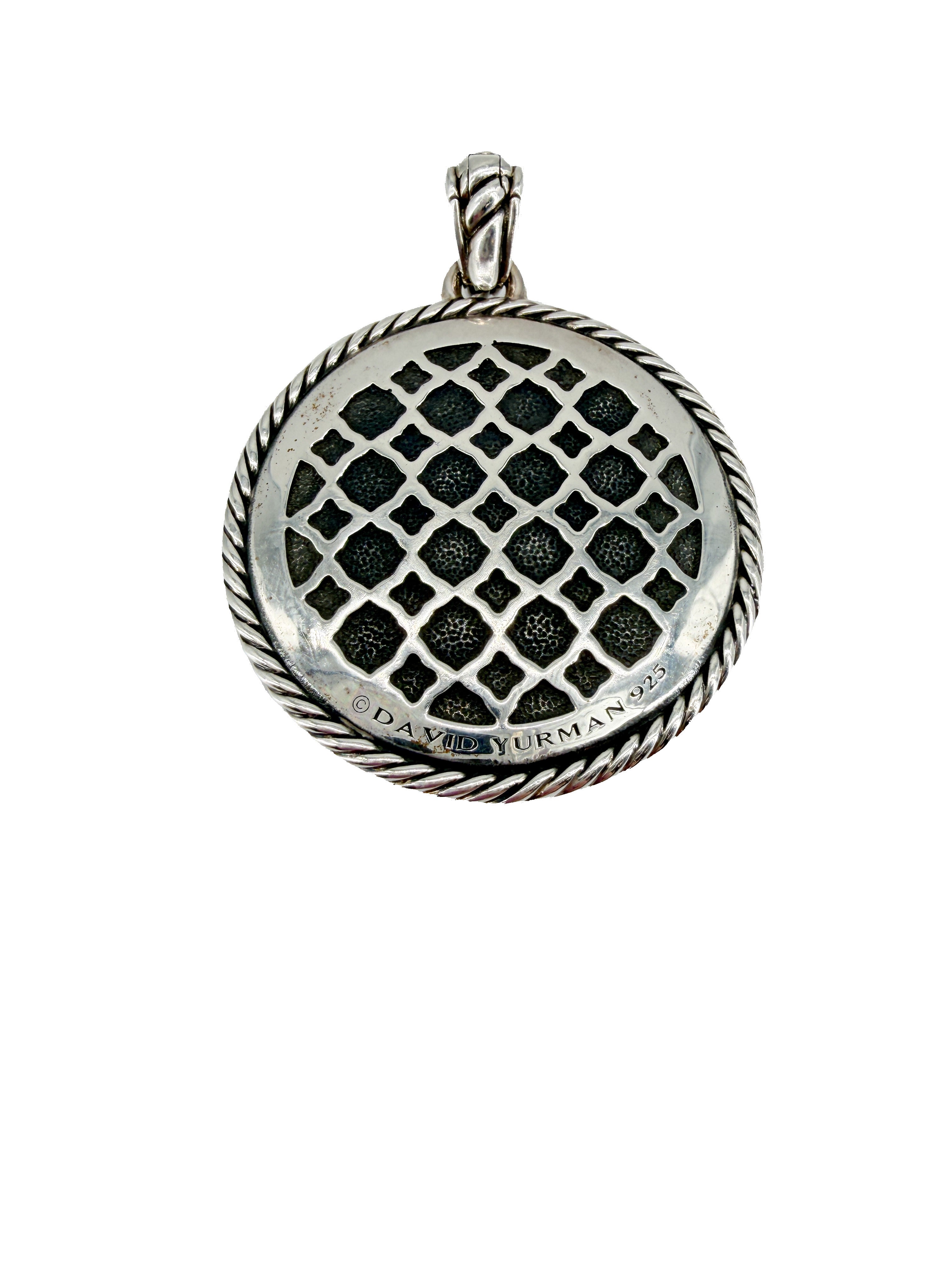 David Yurman sterling silver Large Labyrinth disc pendant