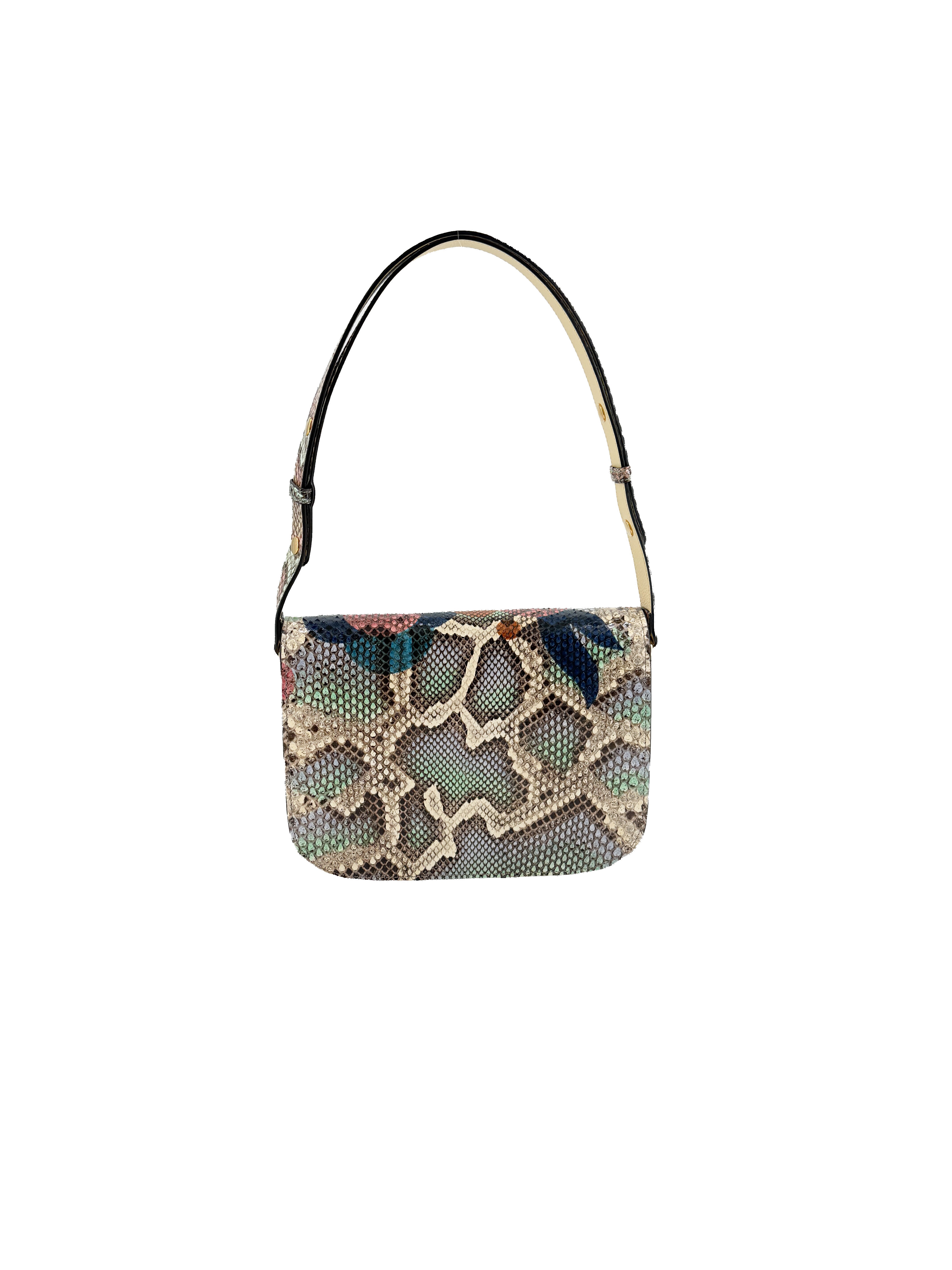 Gucci Snakeskin Horsebit 1955 Shoulder Bag Multicolor 602204-525040