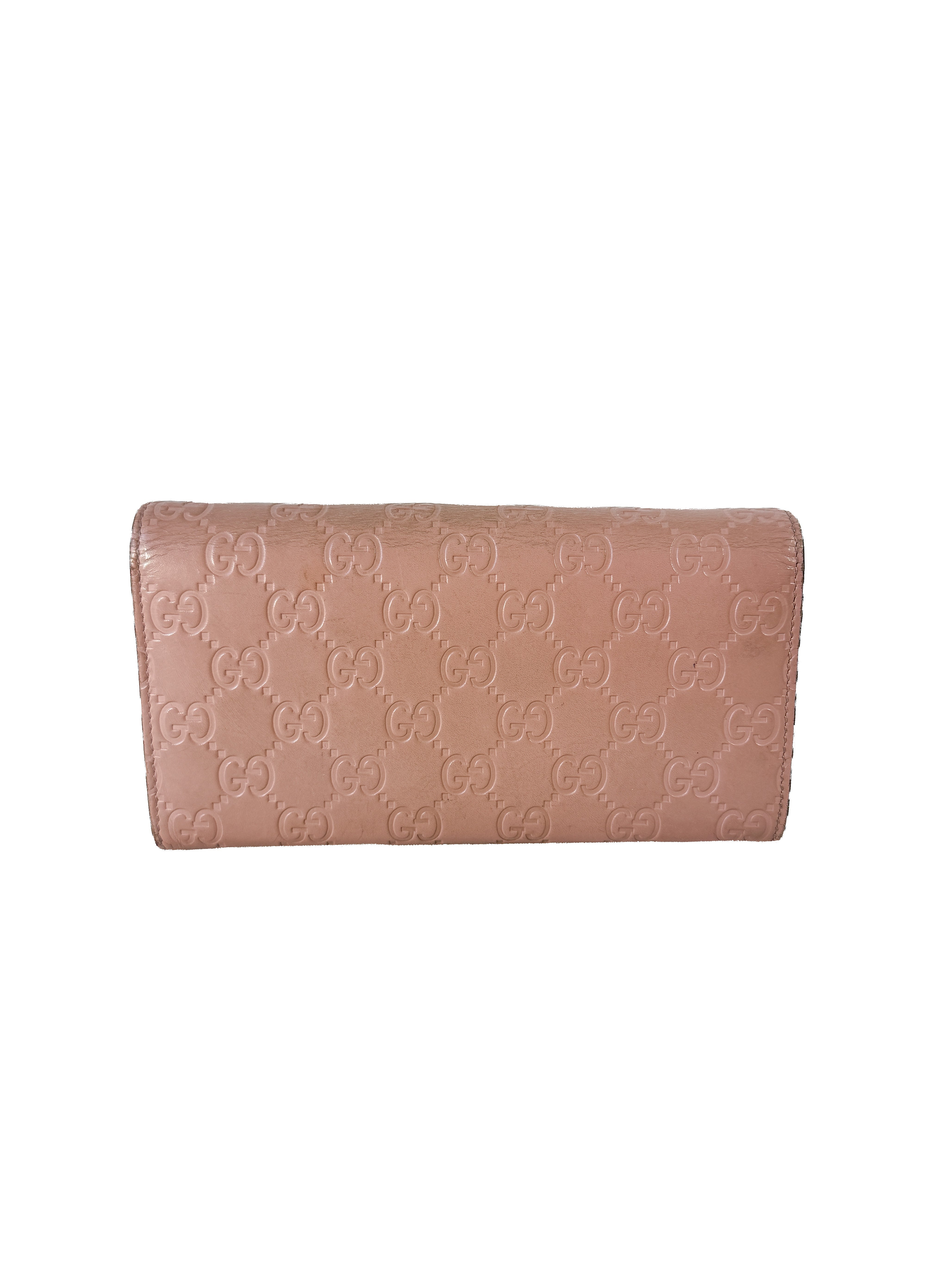 Gucci light pink Guccissima leather wallet 388679-2067