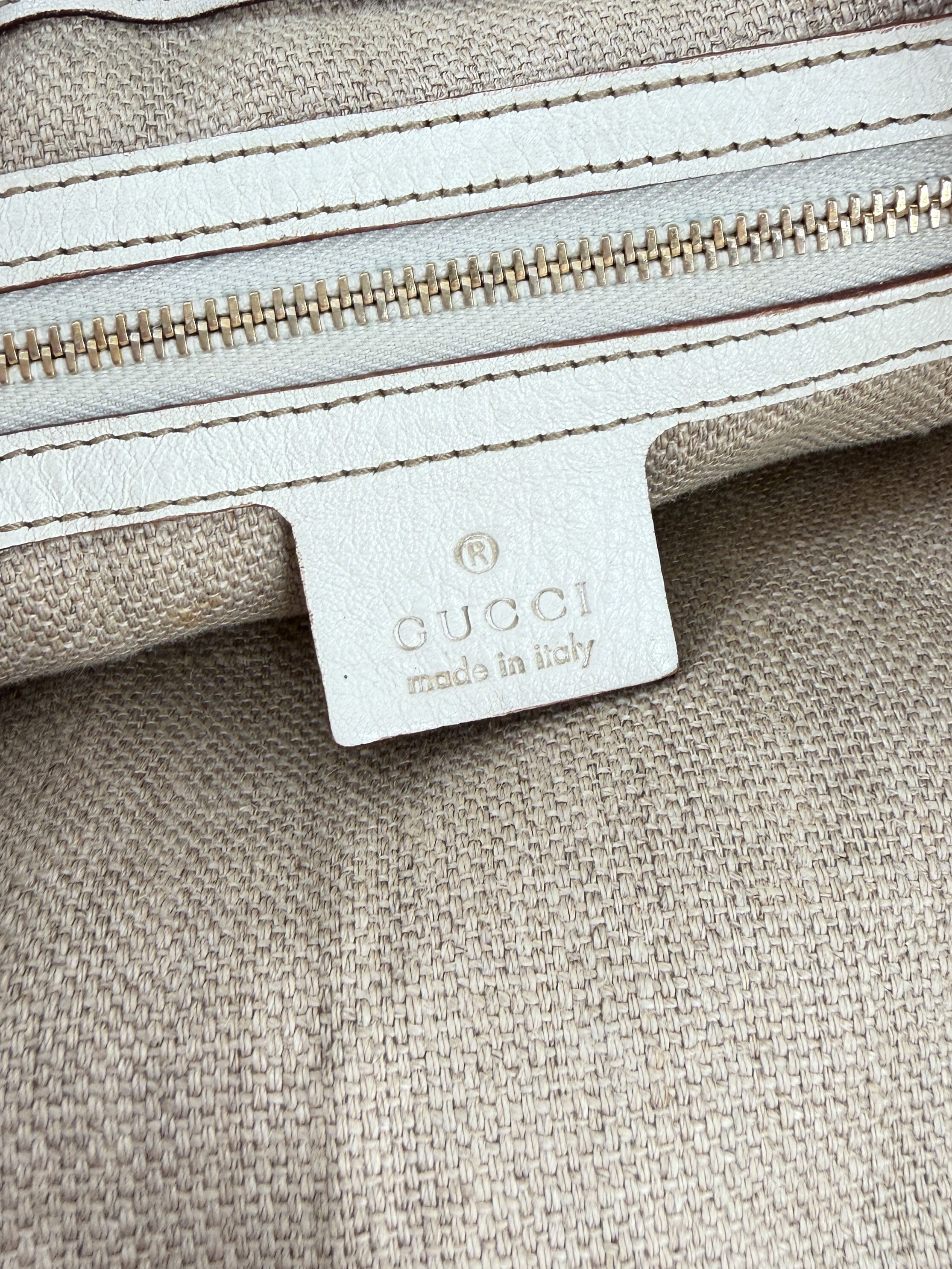 Gucci brown, white Positano scarf tote 153033 467891