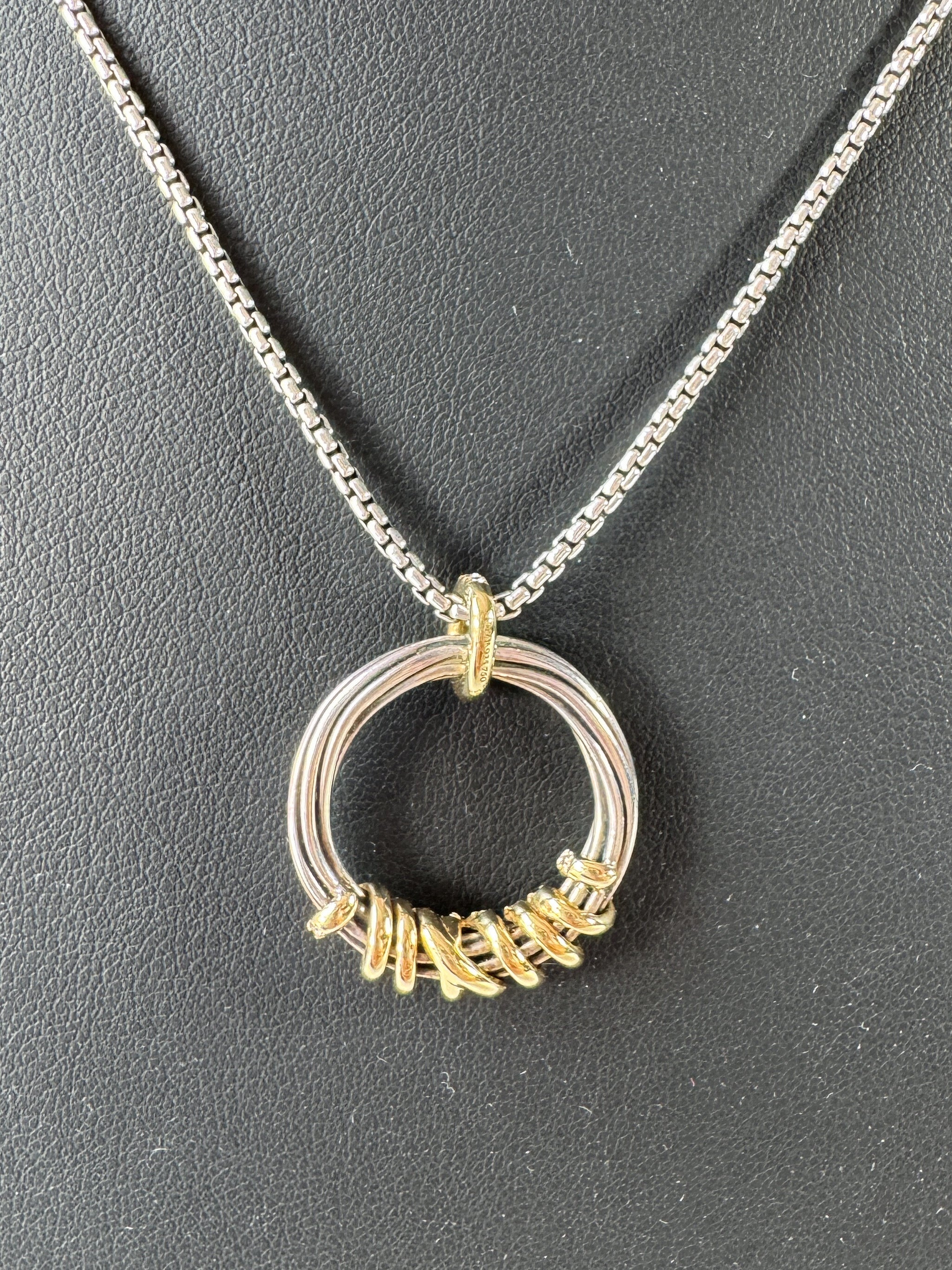 David Yurman sterling silver, gold, diamond Helena necklace