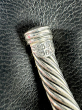 David Yurman sterling silver, 14k gold, blue sapphires cable bracelet