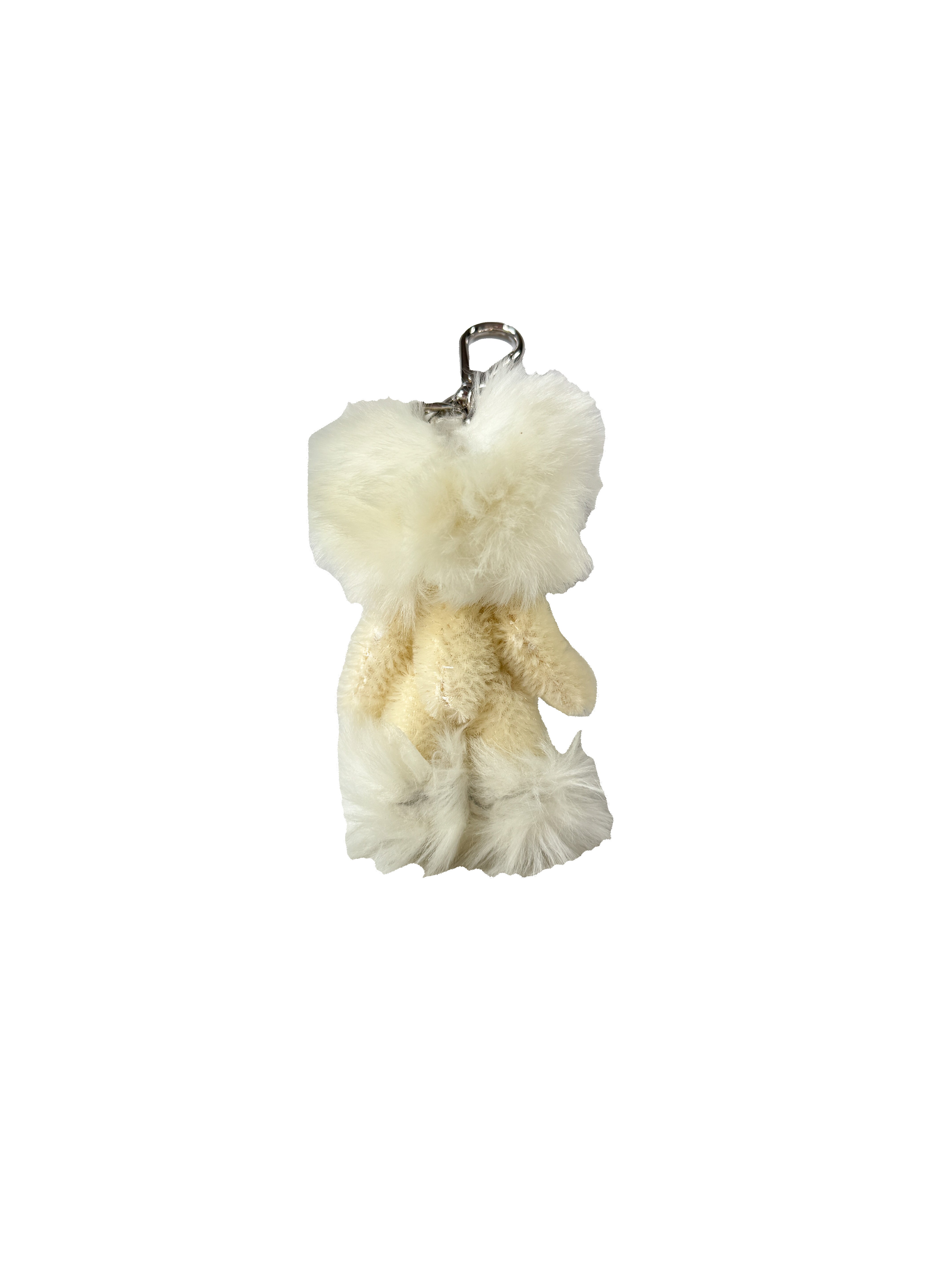 Prada white mohair bear key ring