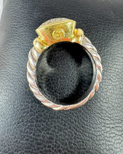 David Yurman Noblesse ring in sterling silver and 18k yellow gold with a pavé diamond