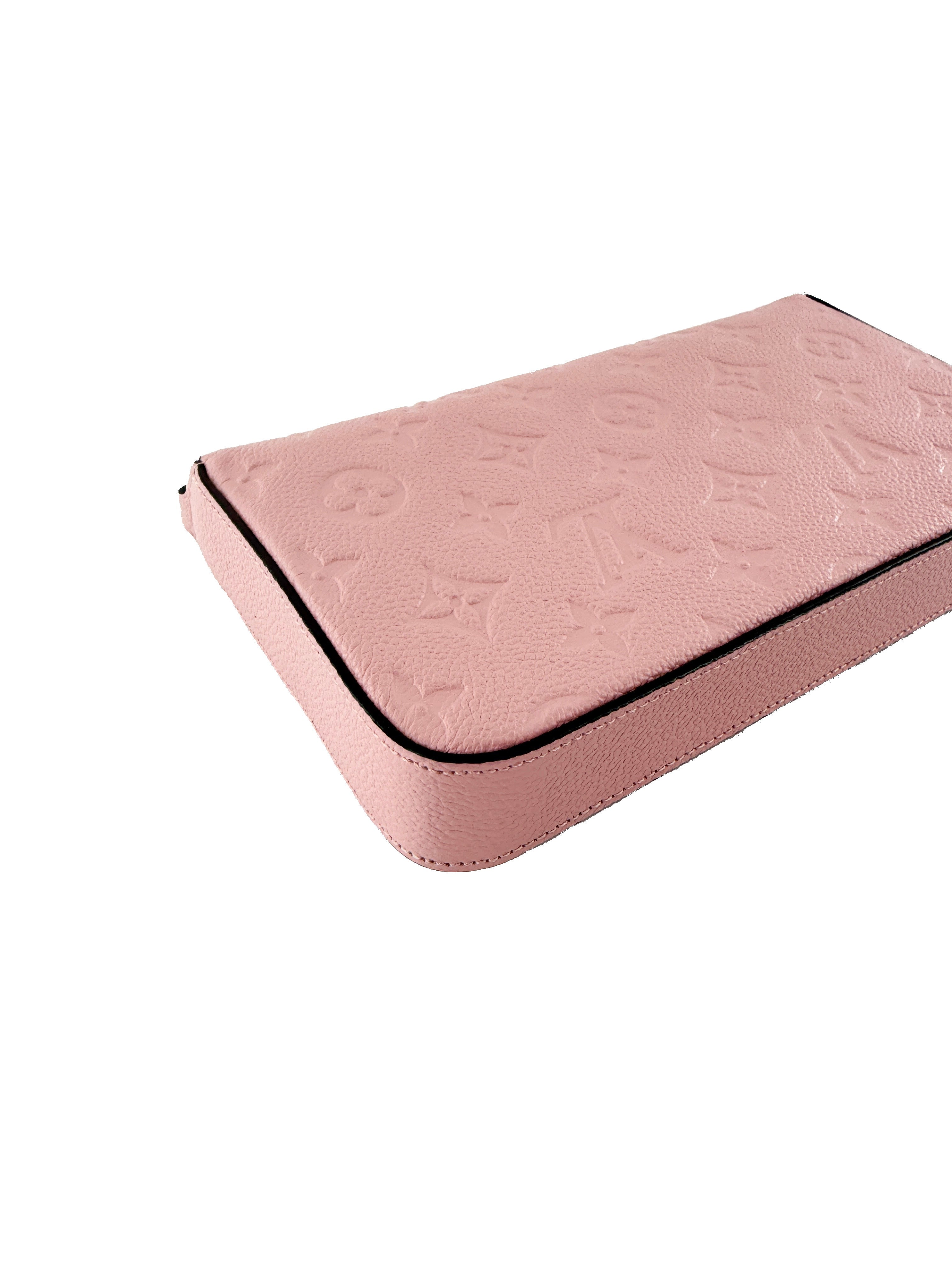 Louis Vuitton light pink empreinte leather Felicie pochette SP1260