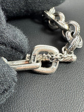 David Yurman sterling silver, pearl, blue topaz, 18k gold Old World charm necklace