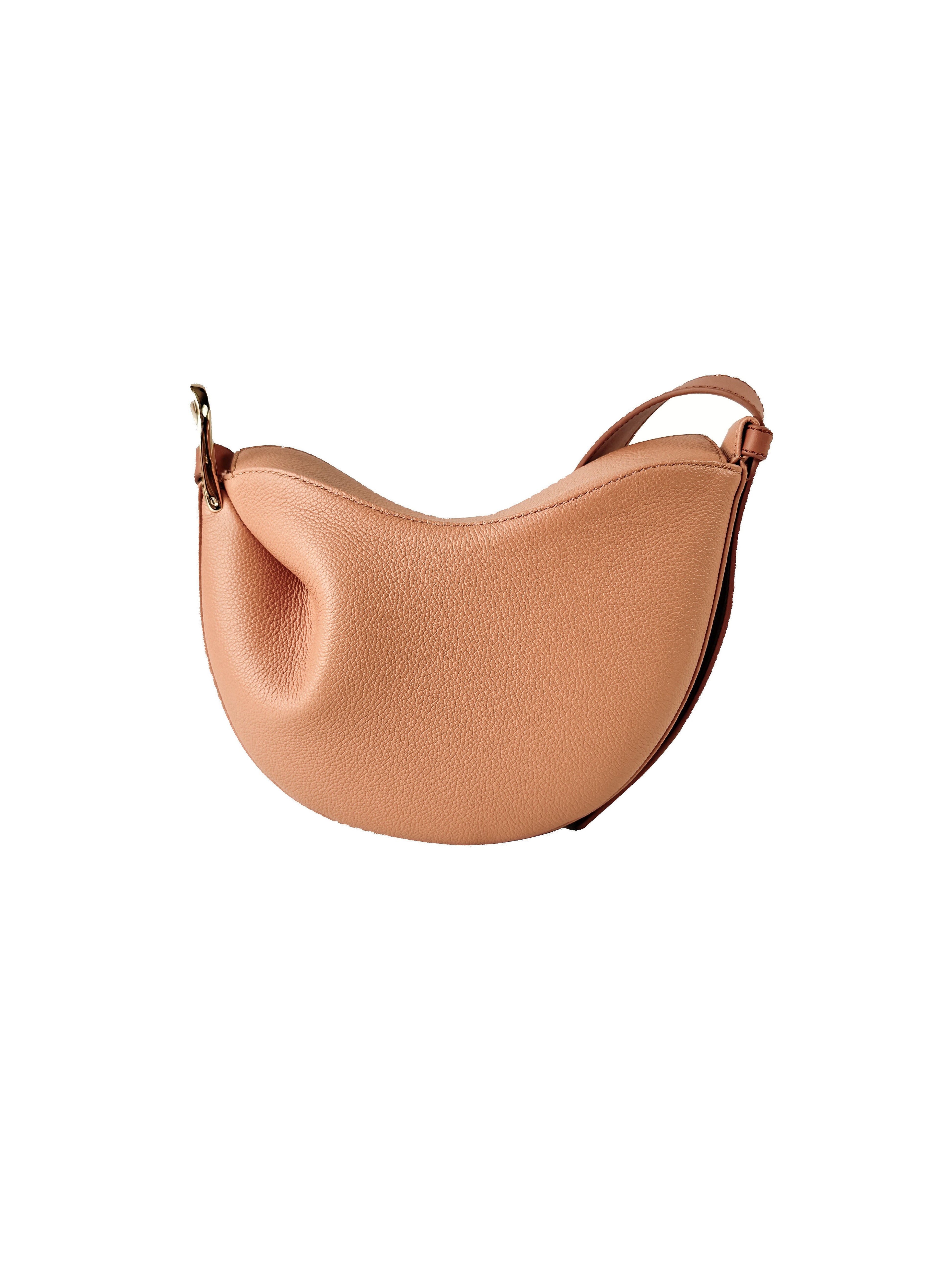Polène peach Tonca leather crossbody