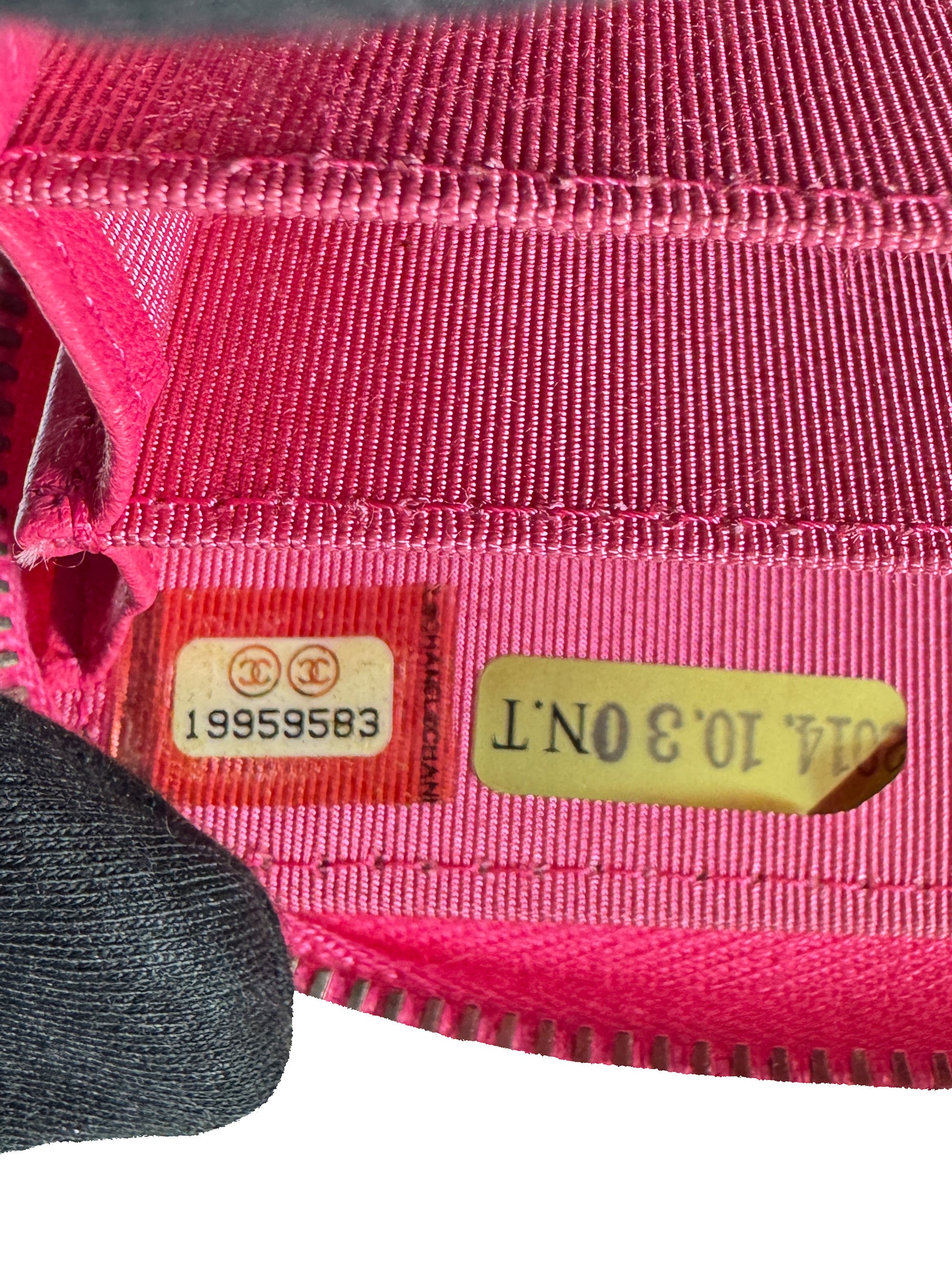 Chanel compact pink lambskin zippy wallet 19959583