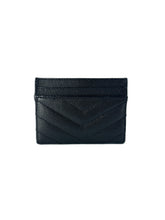 Saint Laurent black Cassandre grain de poudre leather card case 2ME423291-0323