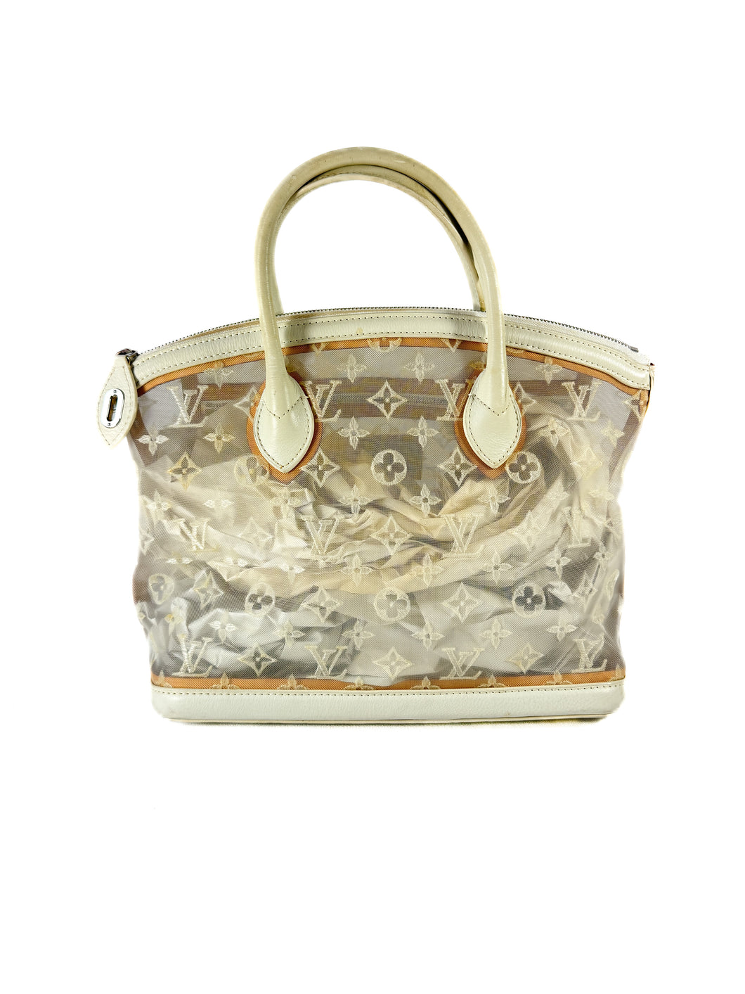 Louis Vuitton white leather mesh Lockit FO0162