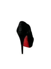 Christian Louboutin black suede Verita 150 booties size 37 **box, as is**