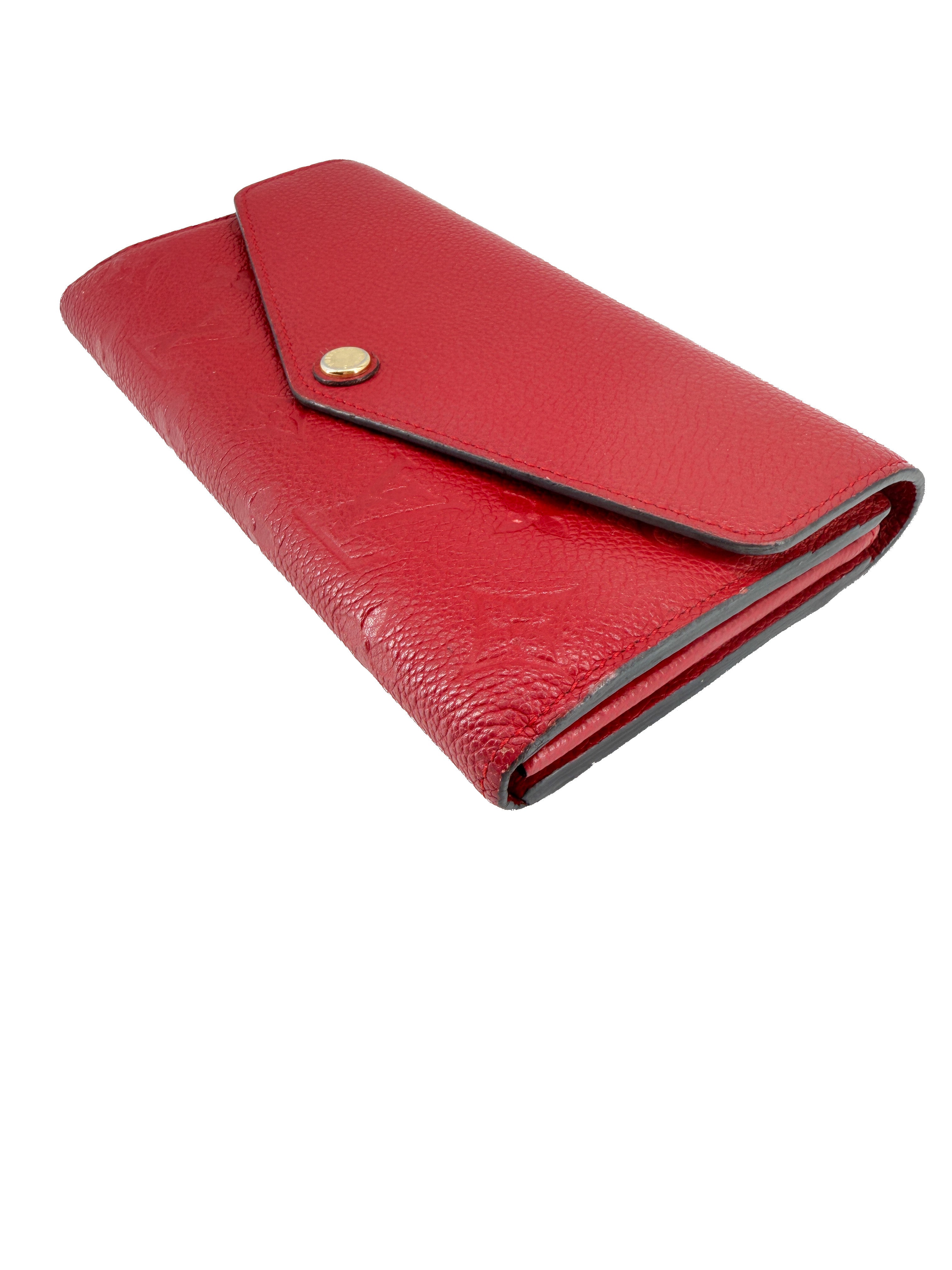 Louis Vuitton monogram empreinte red Sarah wallet CA2146